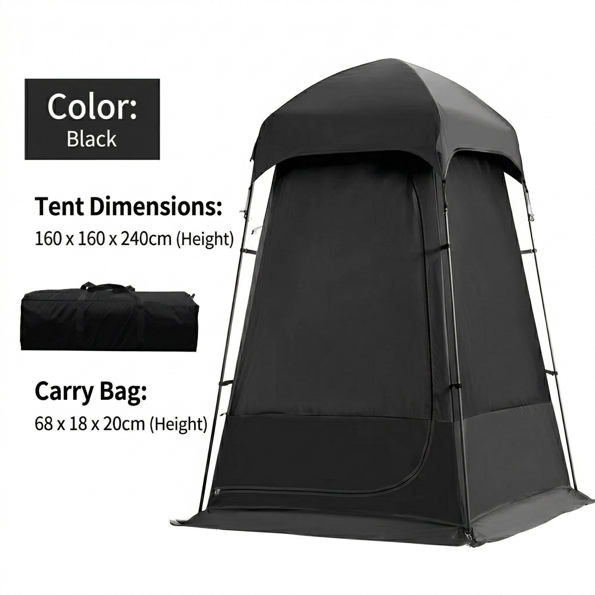 Outdoor Privacy Shower Tent – Waterproof UV-Resistant Changing Shelter with Floor & Hook | Traverseon