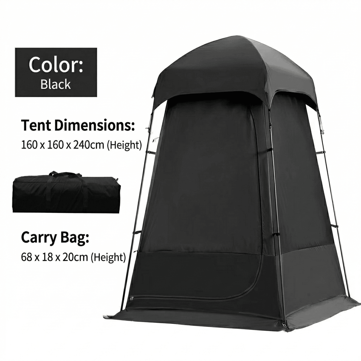 Outdoor Privacy Shower Tent – Waterproof UV-Resistant Changing Shelter with Floor & Hook | Traverseon