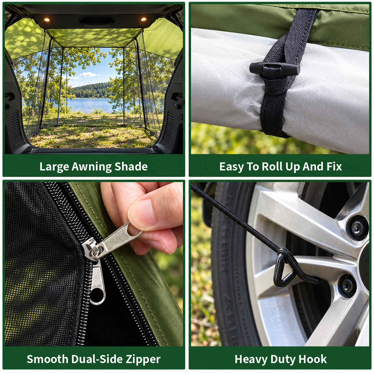 SUV Tailgate Screen Canopy โ 3.05 ร 1.98 m Mosquito Net Sun Shade | Traverseon