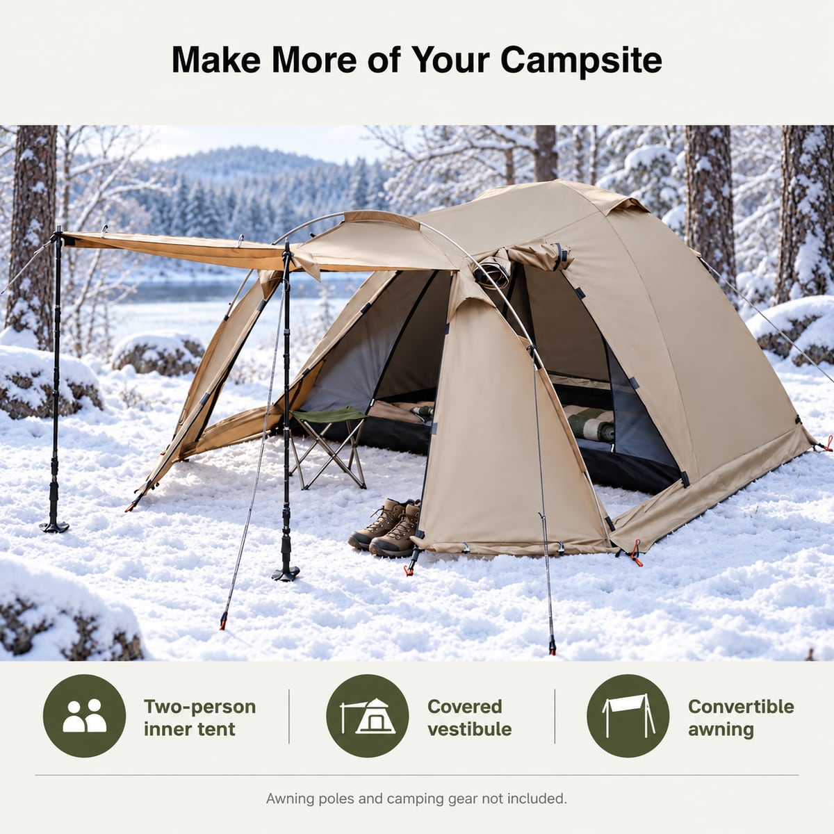 All-Season Family Hot Camping Tent with Stove Jack