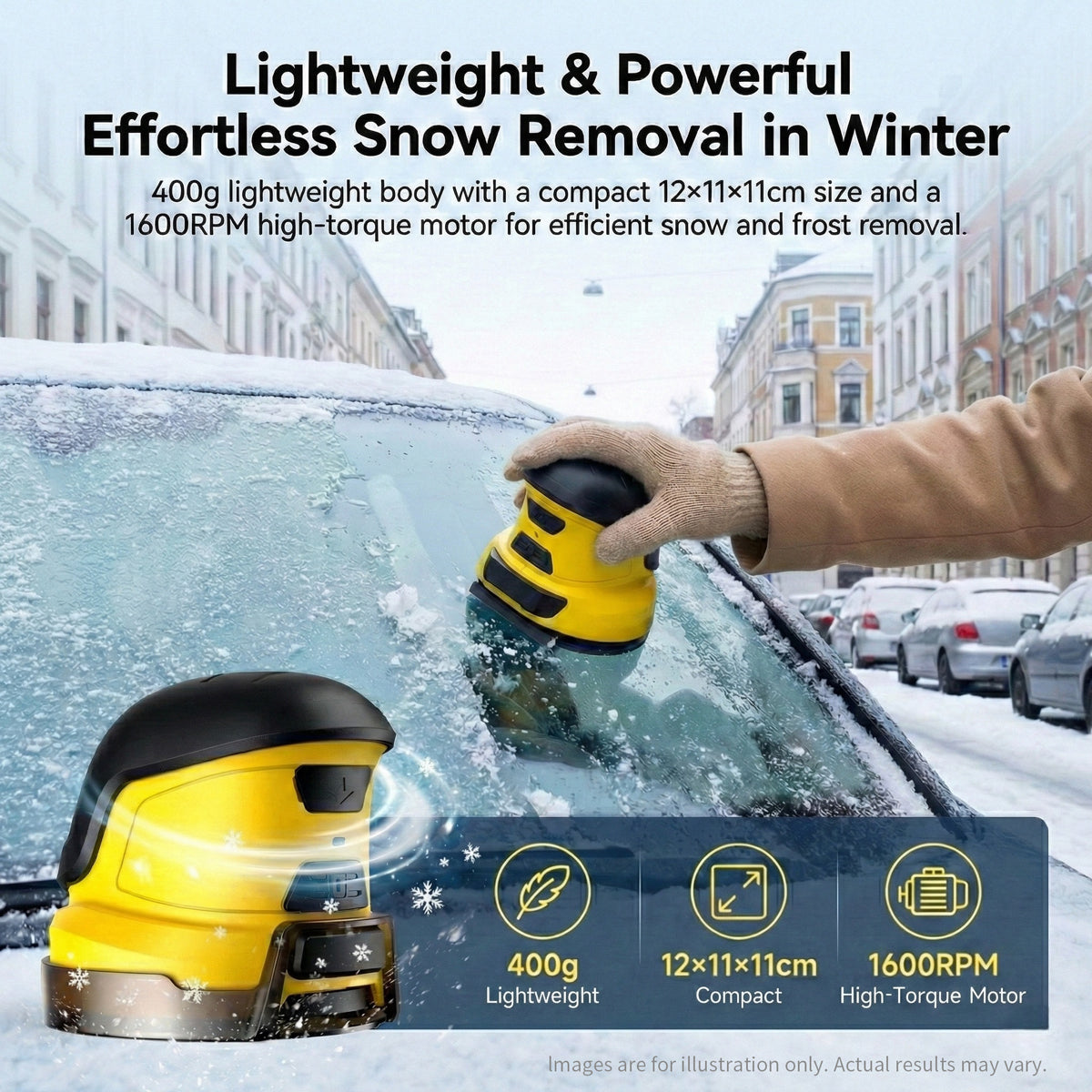Ice Scraper – Electric Cordless Snow Remover De-icer for Car Windshield | Traverseon