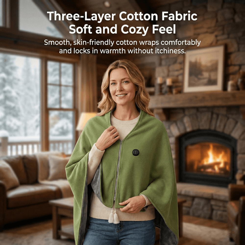 Heated Electric Blanket – Portable Shawl USB Heating Office Camping Car Outdoor | Traverseon