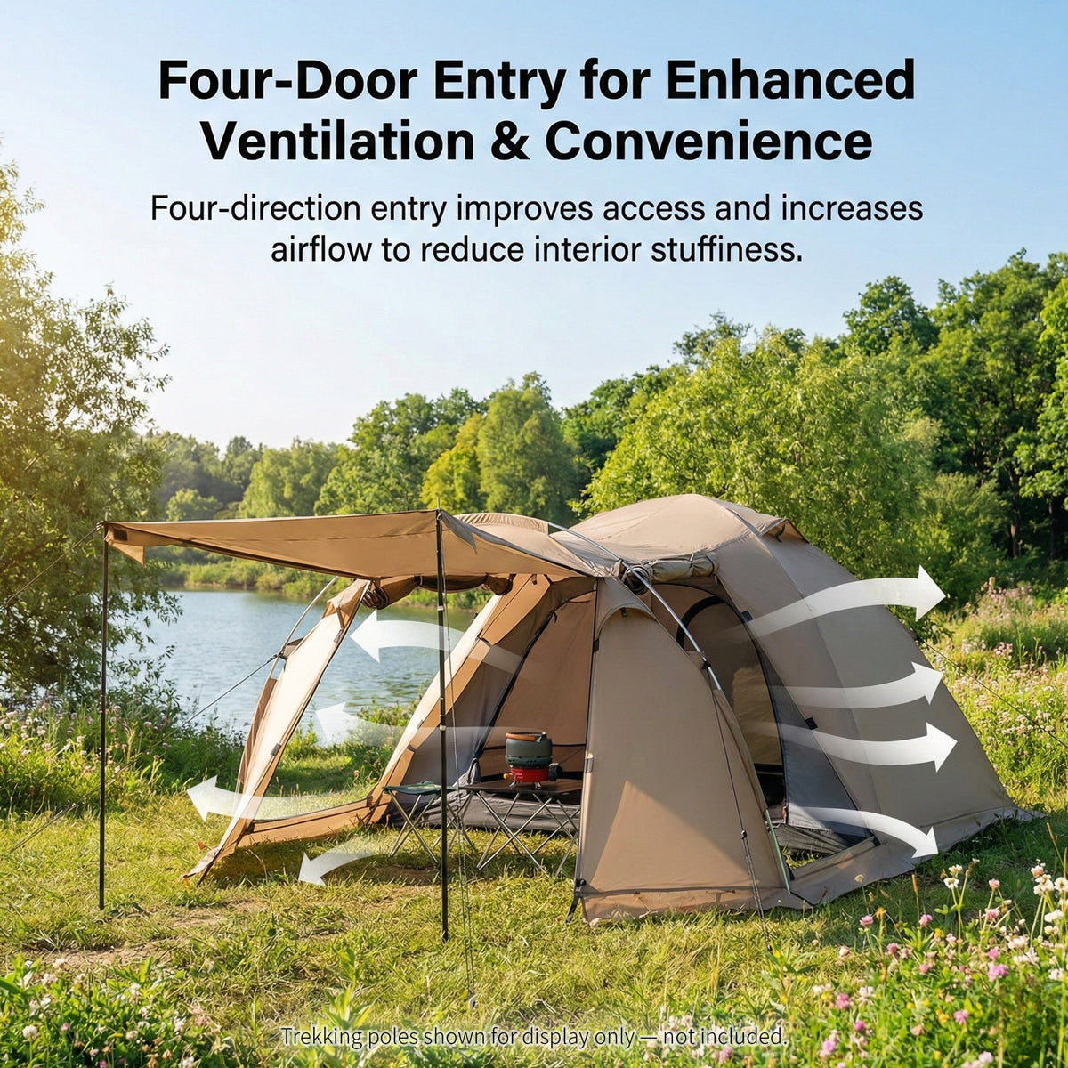 All-Season Family Hot Camping Tent with Stove Jack