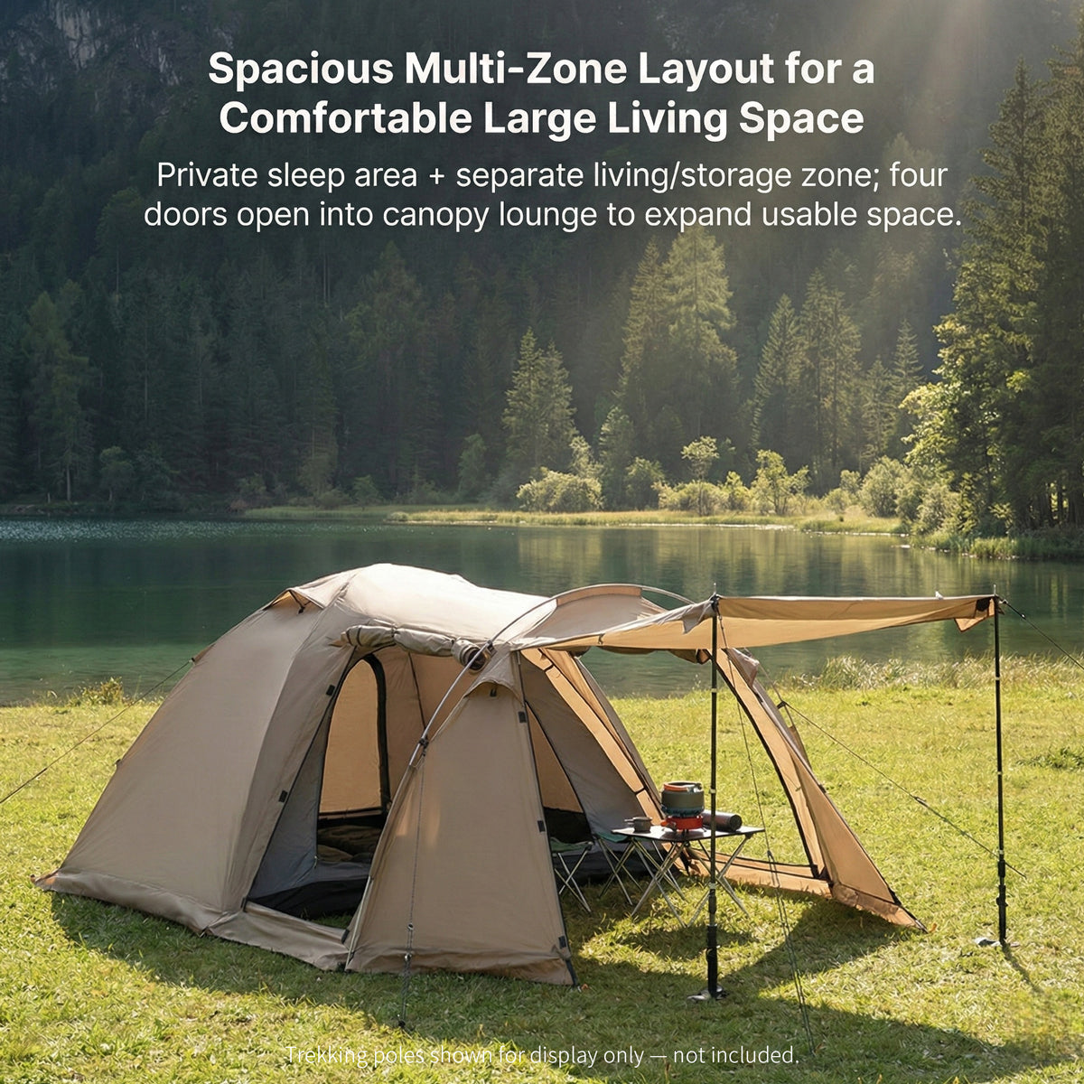 All-Season Family Hot Camping Tent with Stove Jack