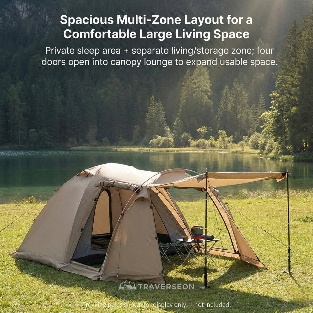 All-Season Family Hot Camping Tent with Stove Jack
