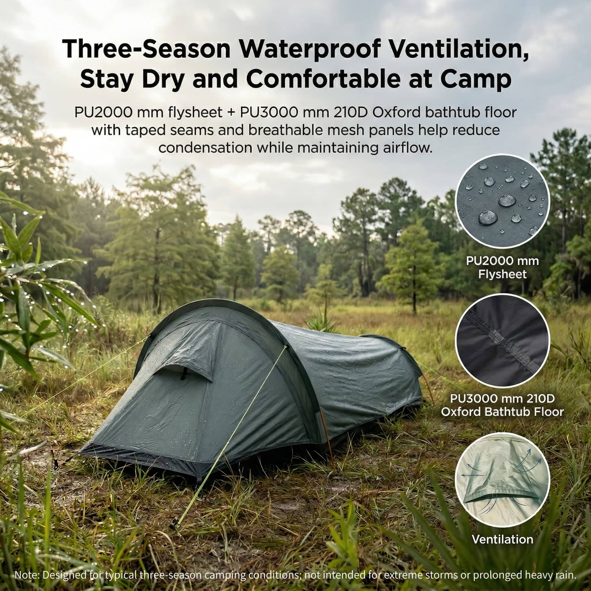 Traverseon Bivy Tent, 830g Ultralight Backpacking Shelter