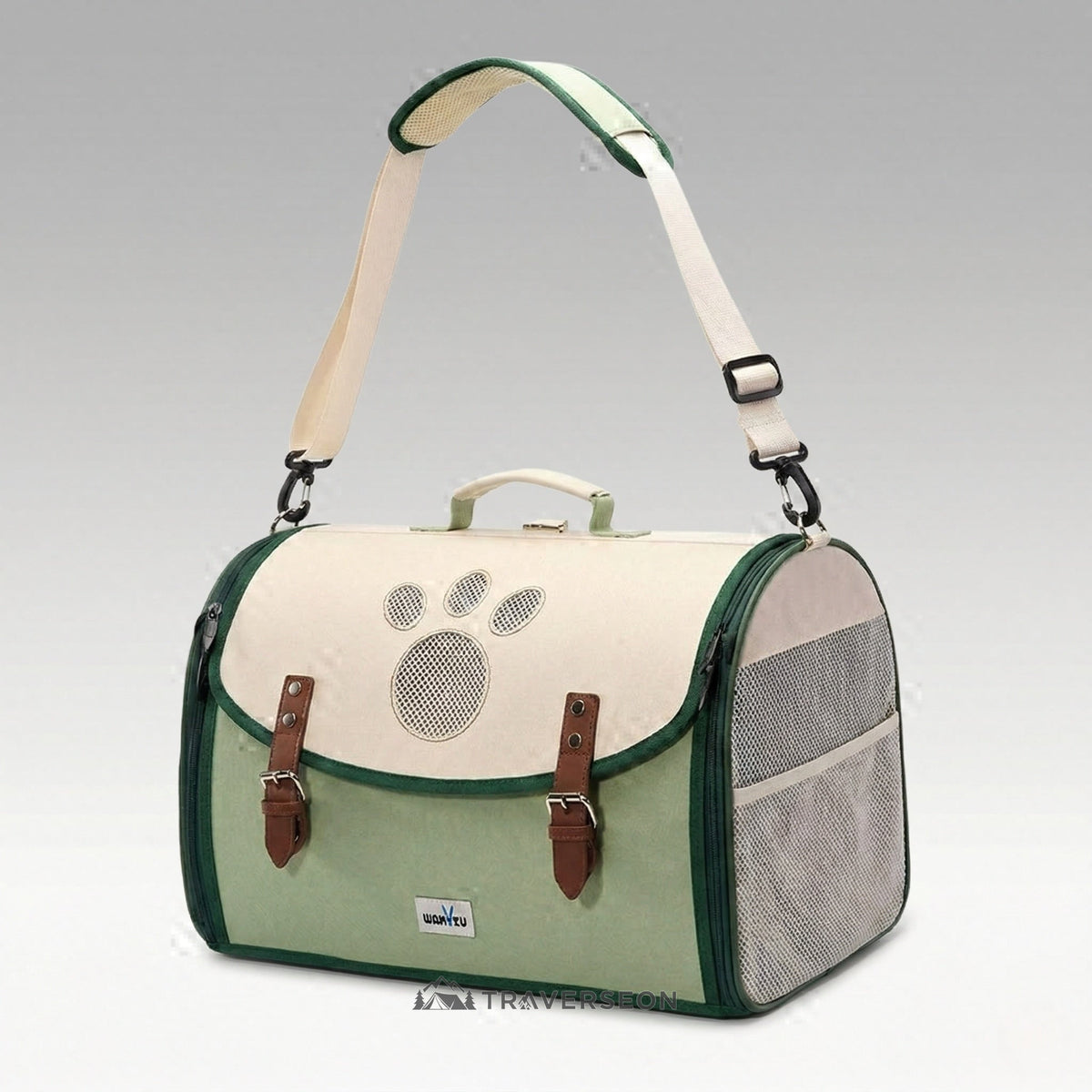 3-Way Anti-Escape Pet Carrier Backpack – Foldable Breathable Travel Bag for Cats & Small Dogs | Traverseon