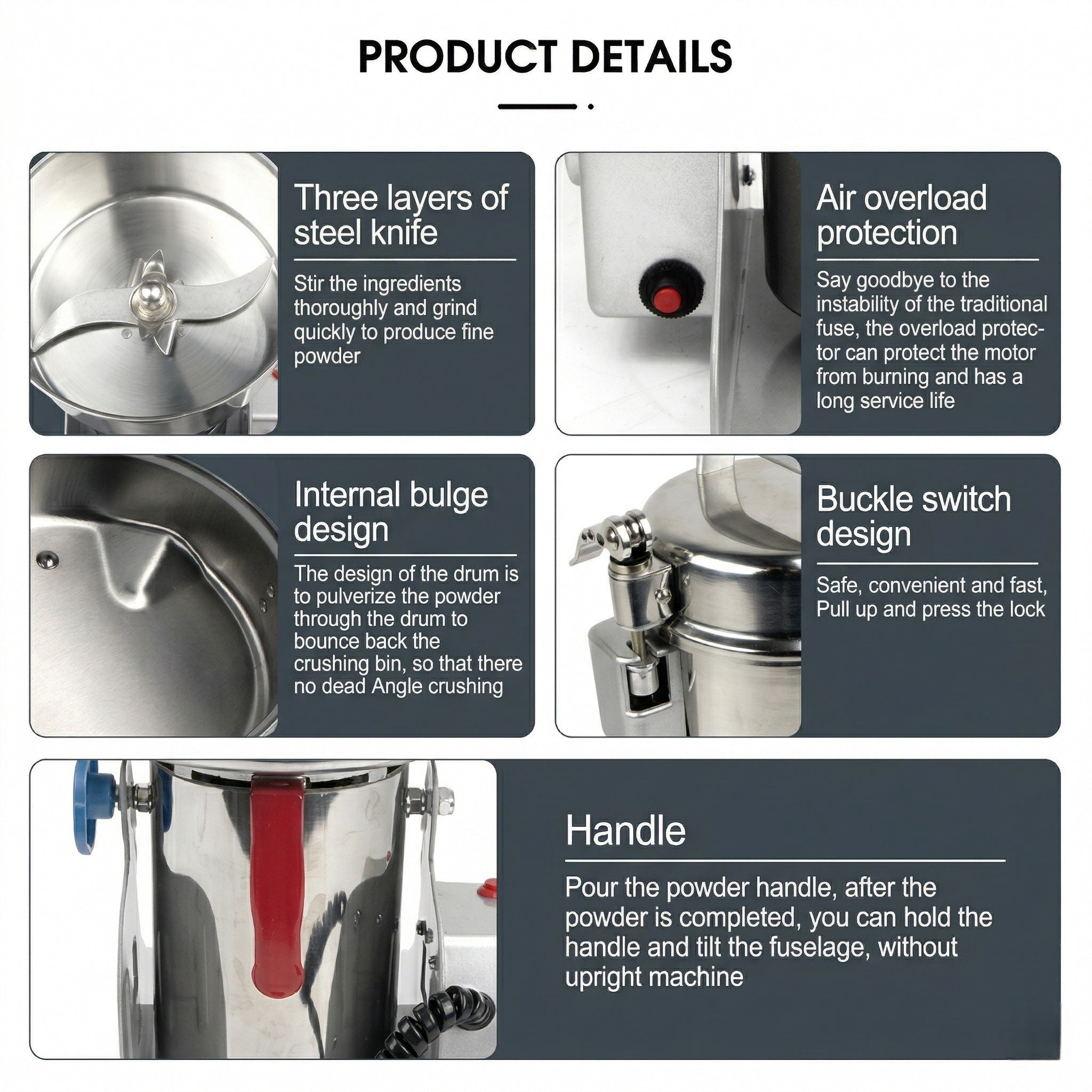 Electric Grain Grinder – 800g–2000g Swing-Type Spice & Herb Mill | Traverseon