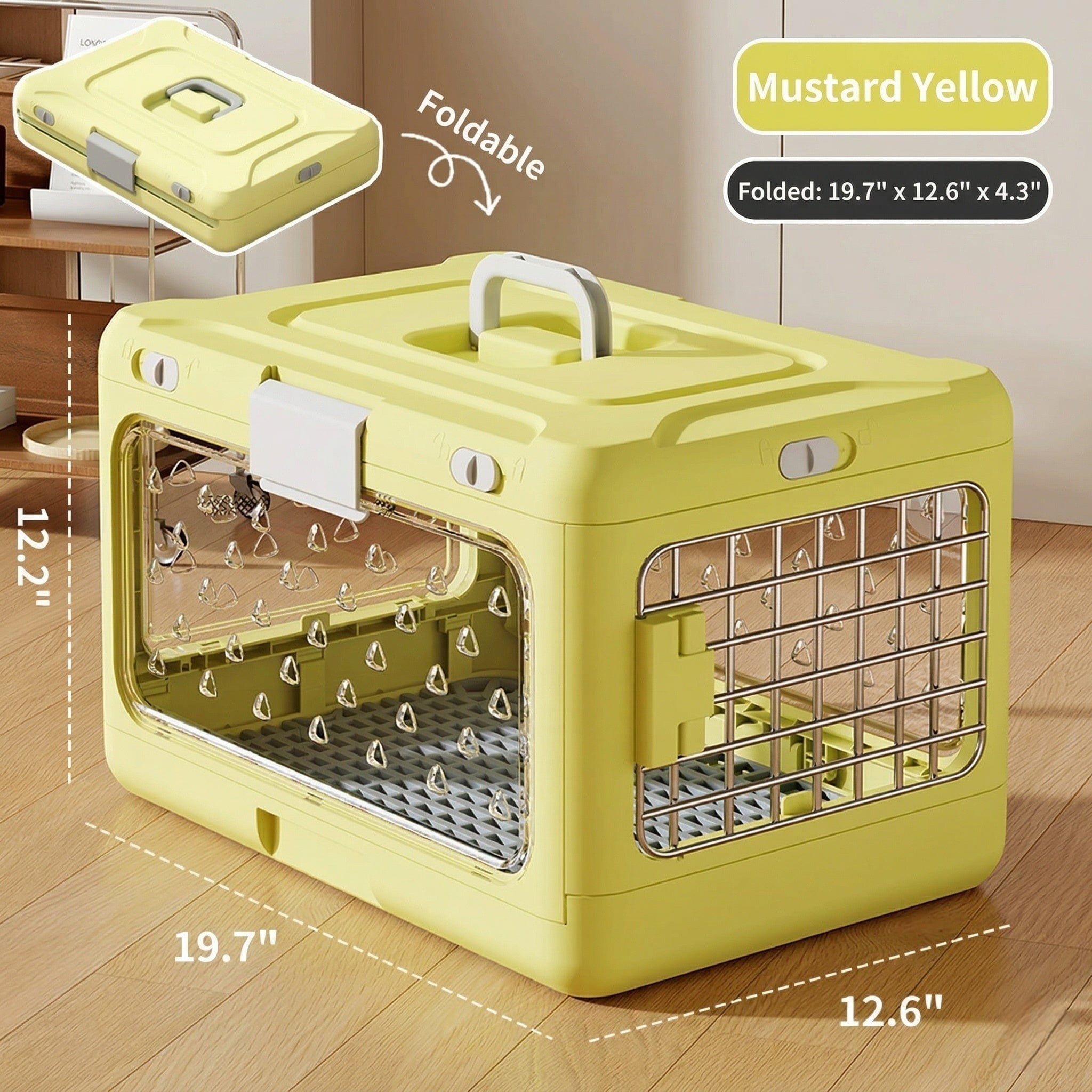 Top-Opening Foldable Pet Carrier – Hard-Sided Ventilated for Air Travel | Traverseon