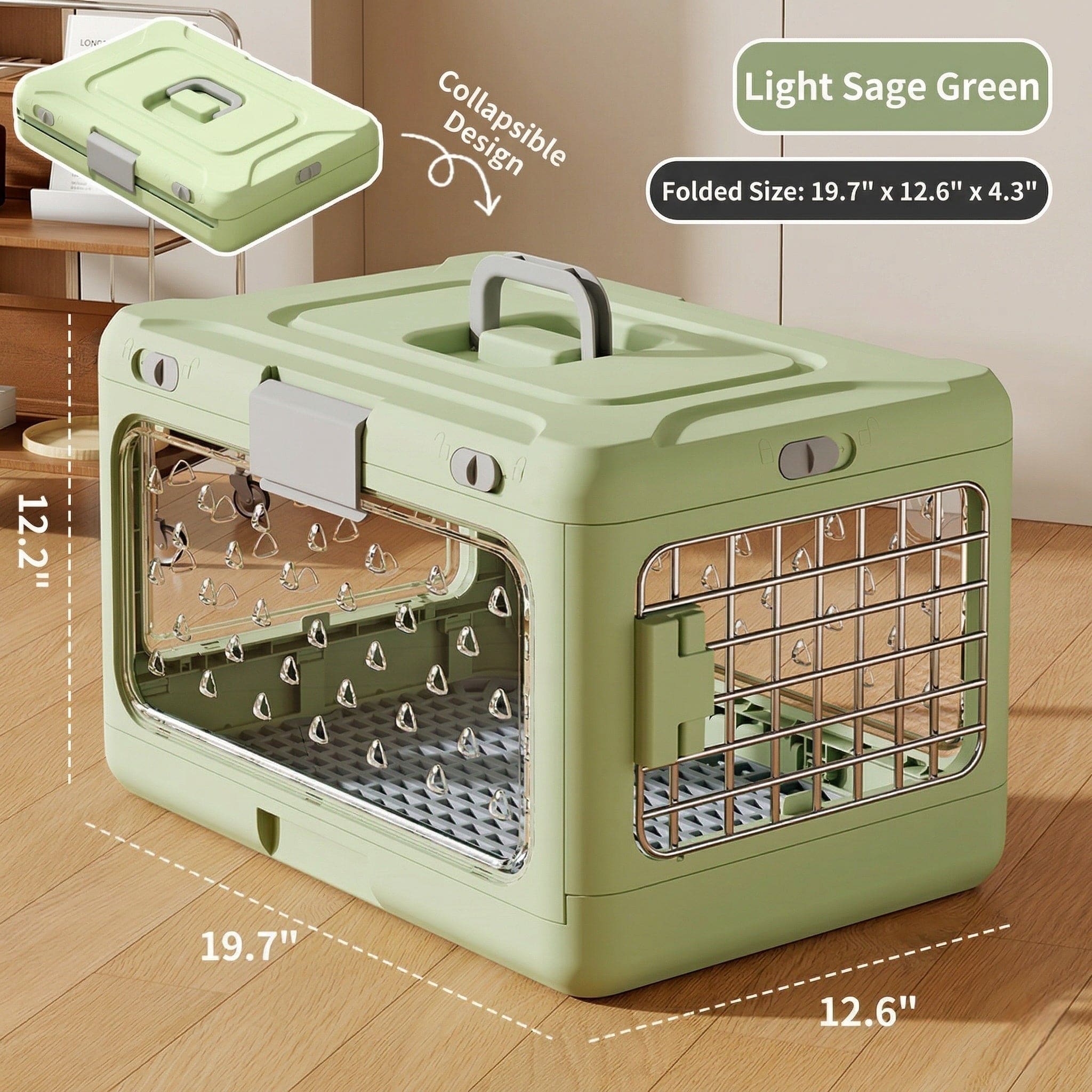 Top-Opening Foldable Pet Carrier – Hard-Sided Ventilated for Air Travel | Traverseon