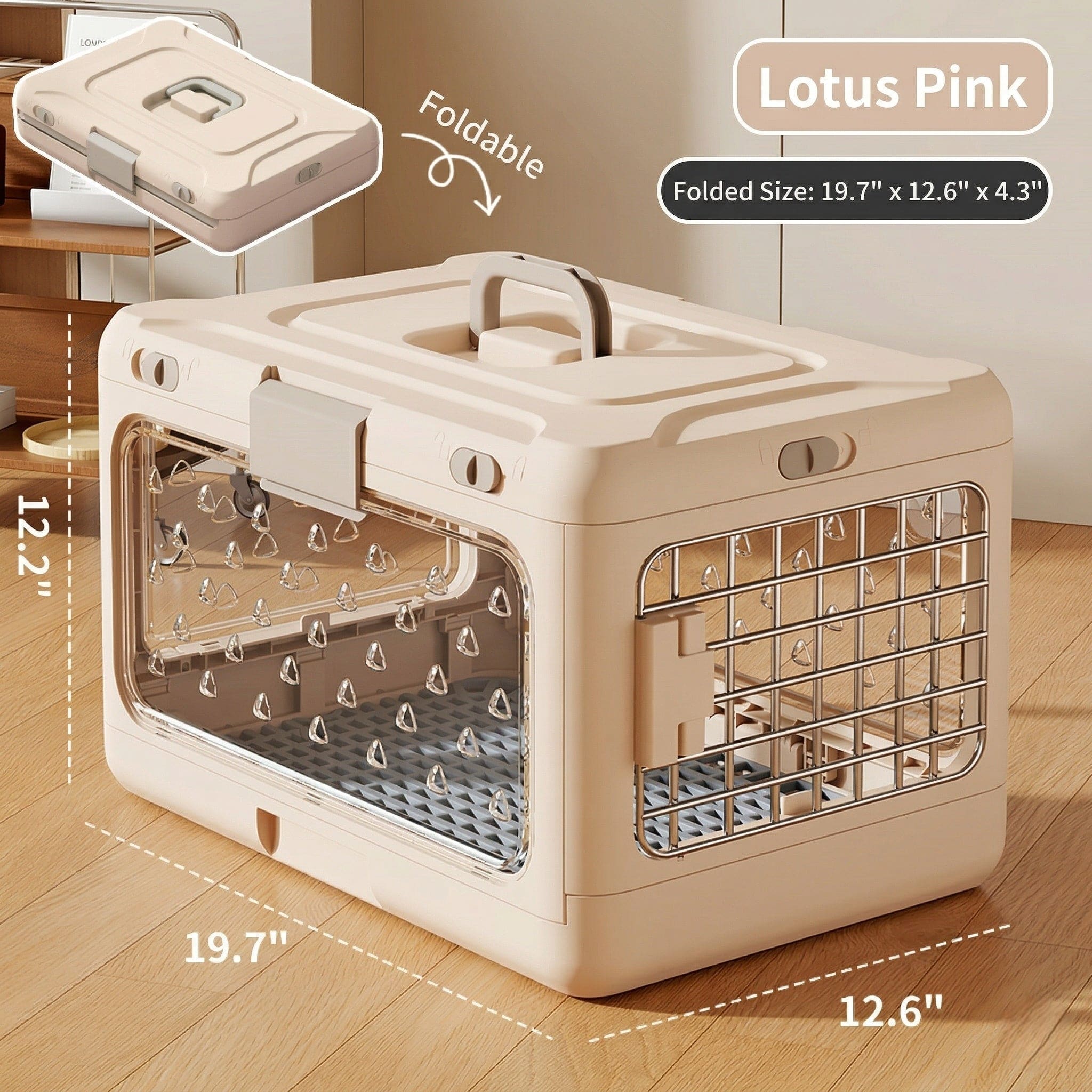 Top-Opening Foldable Pet Carrier – Hard-Sided Ventilated for Air Travel | Traverseon