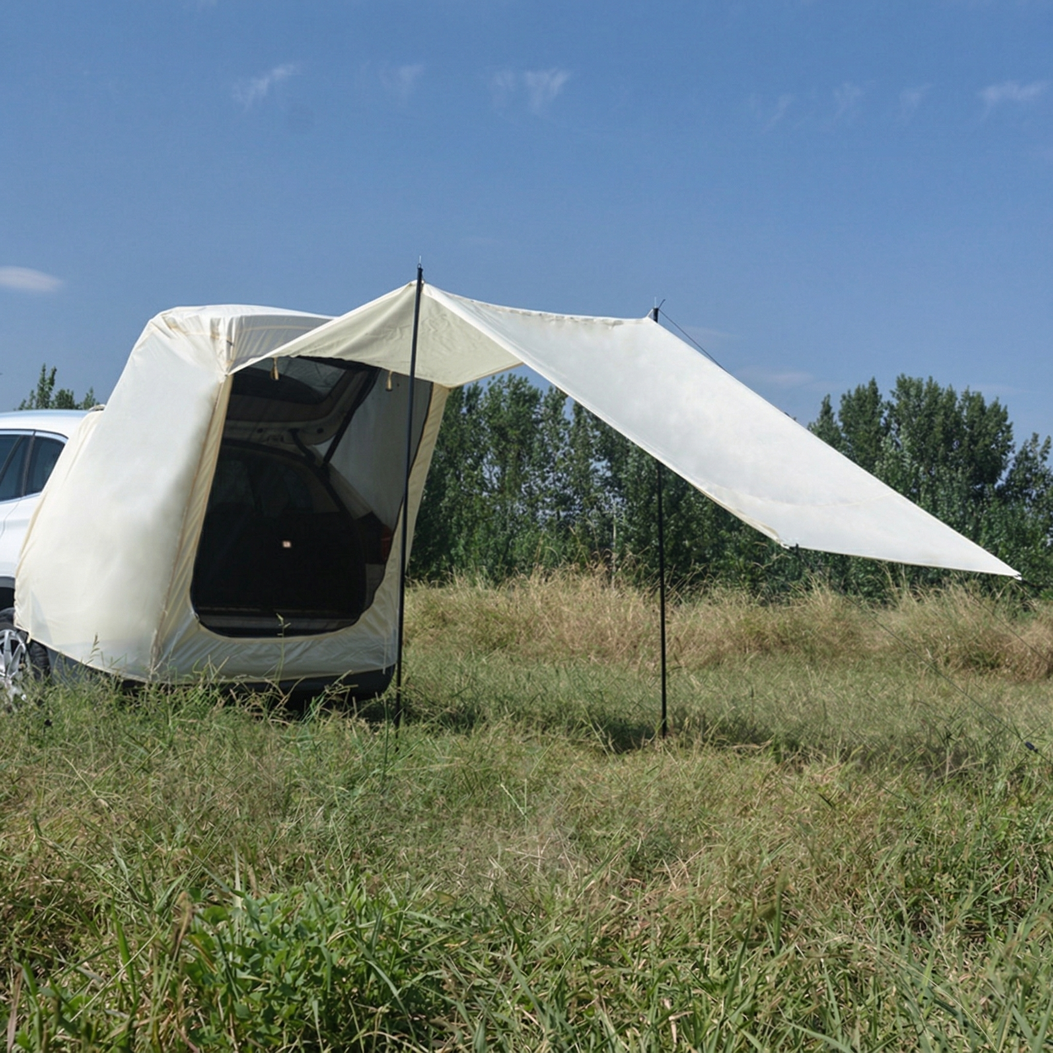 Car Rear SUV Tailgate Tent – Waterproof Sunshade Mosquito Net Shelter | Traverseon