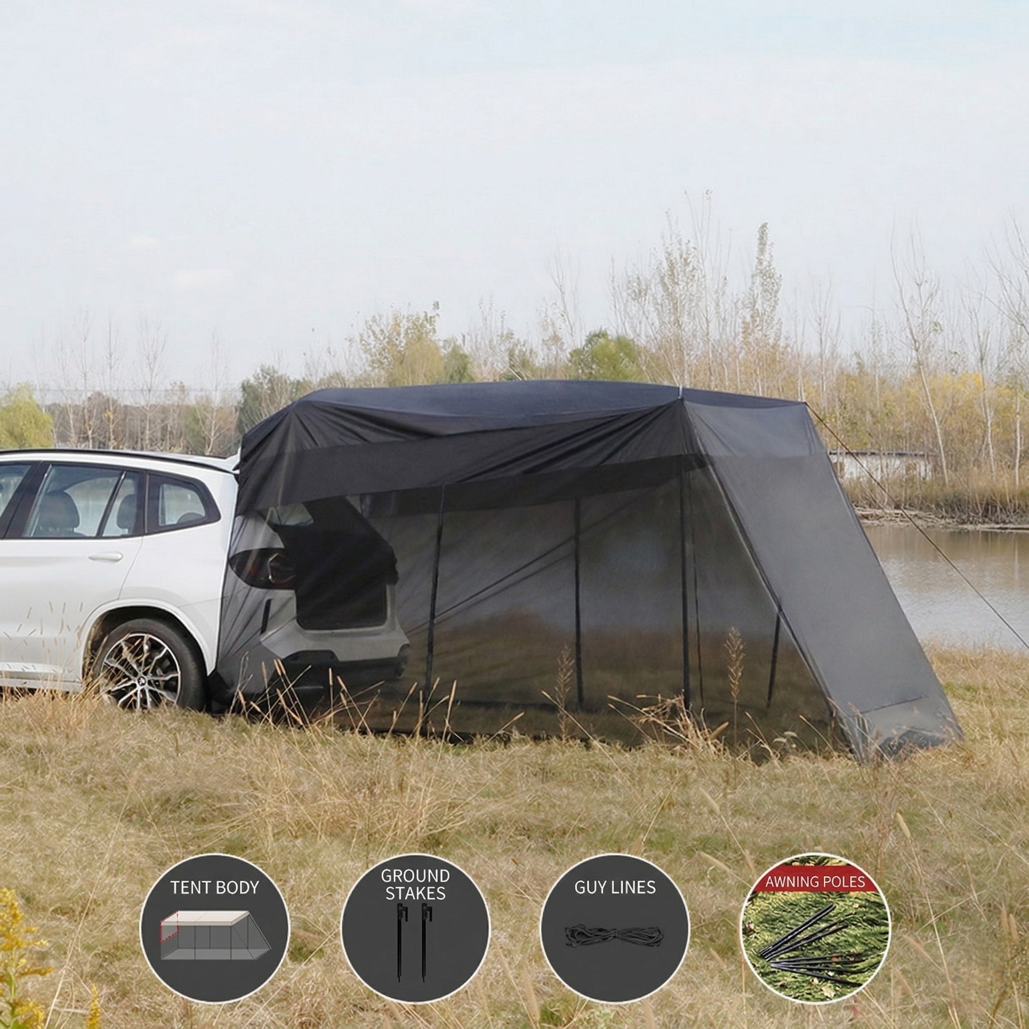 SUV Tailgate Tent – Waterproof UV-Protection Car Camping Awning | Traverseon
