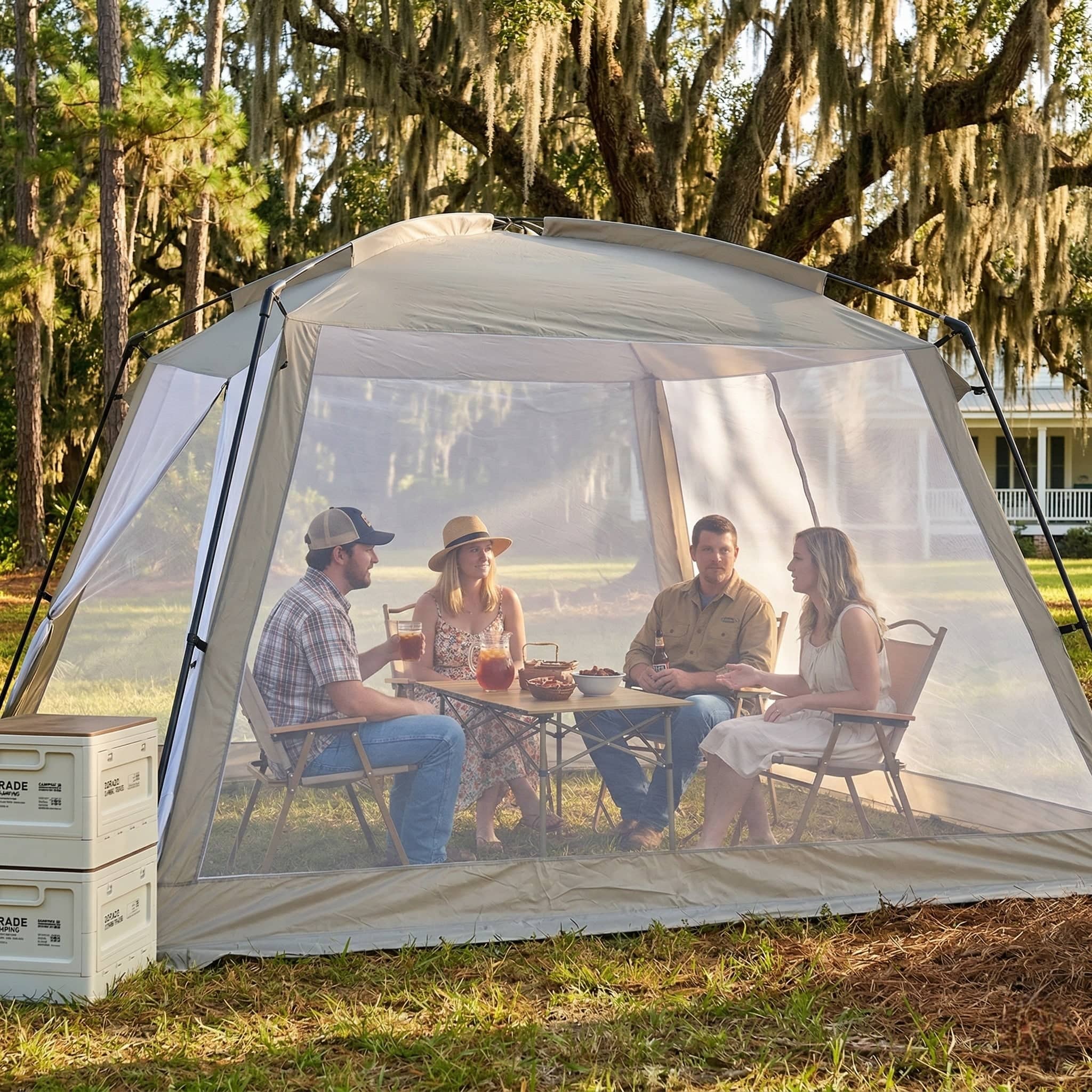 Screen House Tent – 4-8 Person Outdoor Gazebo with Mosquito Netting | Traverseon