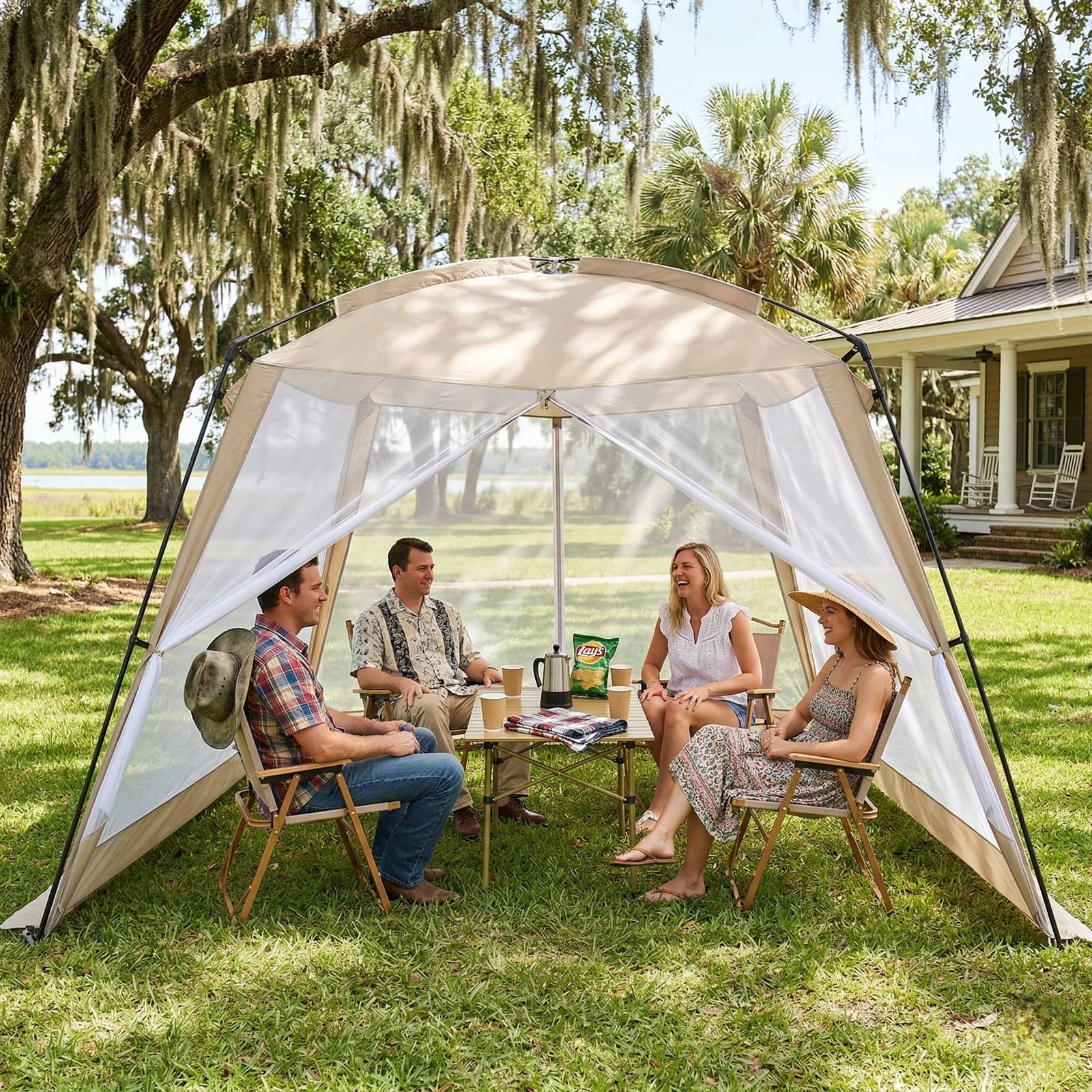 Screen House Tent – 4-8 Person Outdoor Gazebo with Mosquito Netting | Traverseon