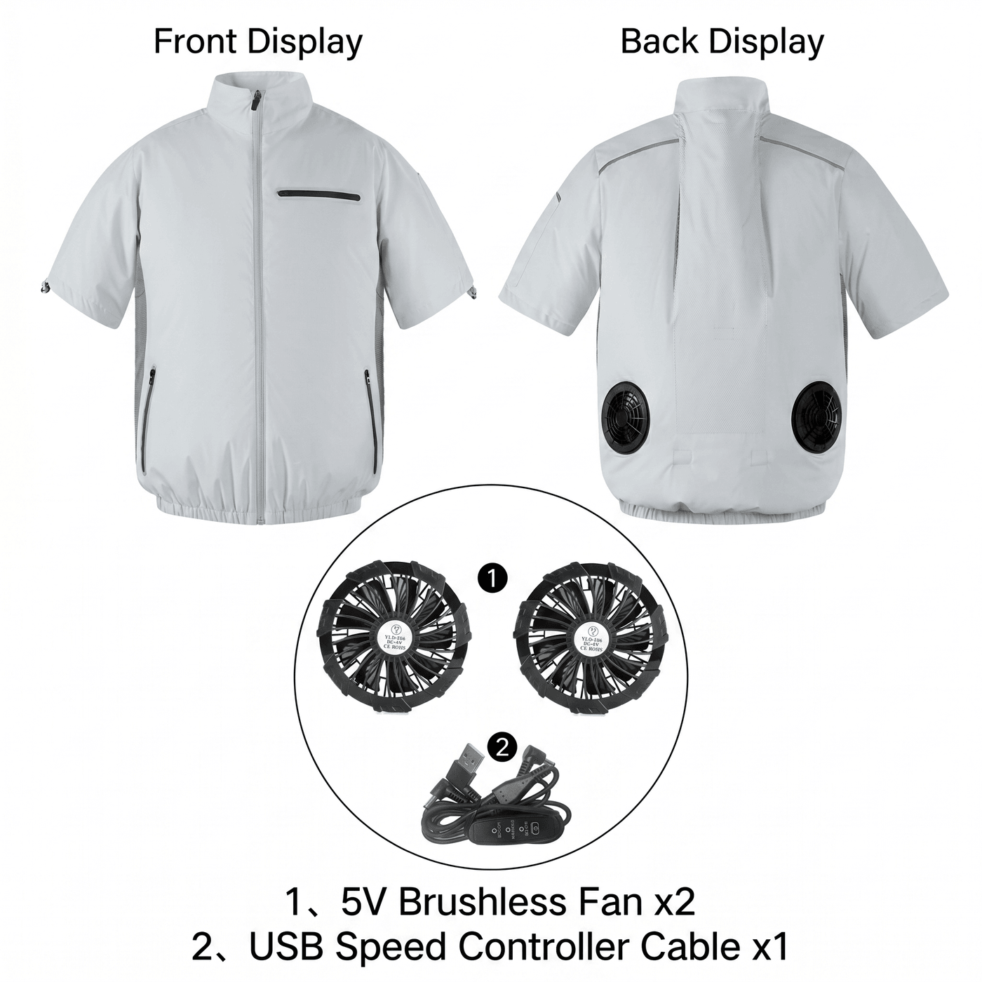 Cooling Workwear Fan Jacket – 5V/12V Outdoor Cooling Vest | Traverseon