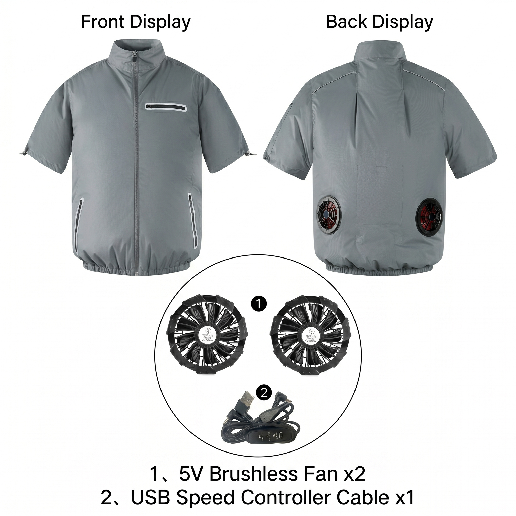 Cooling Workwear Fan Jacket – 5V/12V Outdoor Cooling Vest | Traverseon