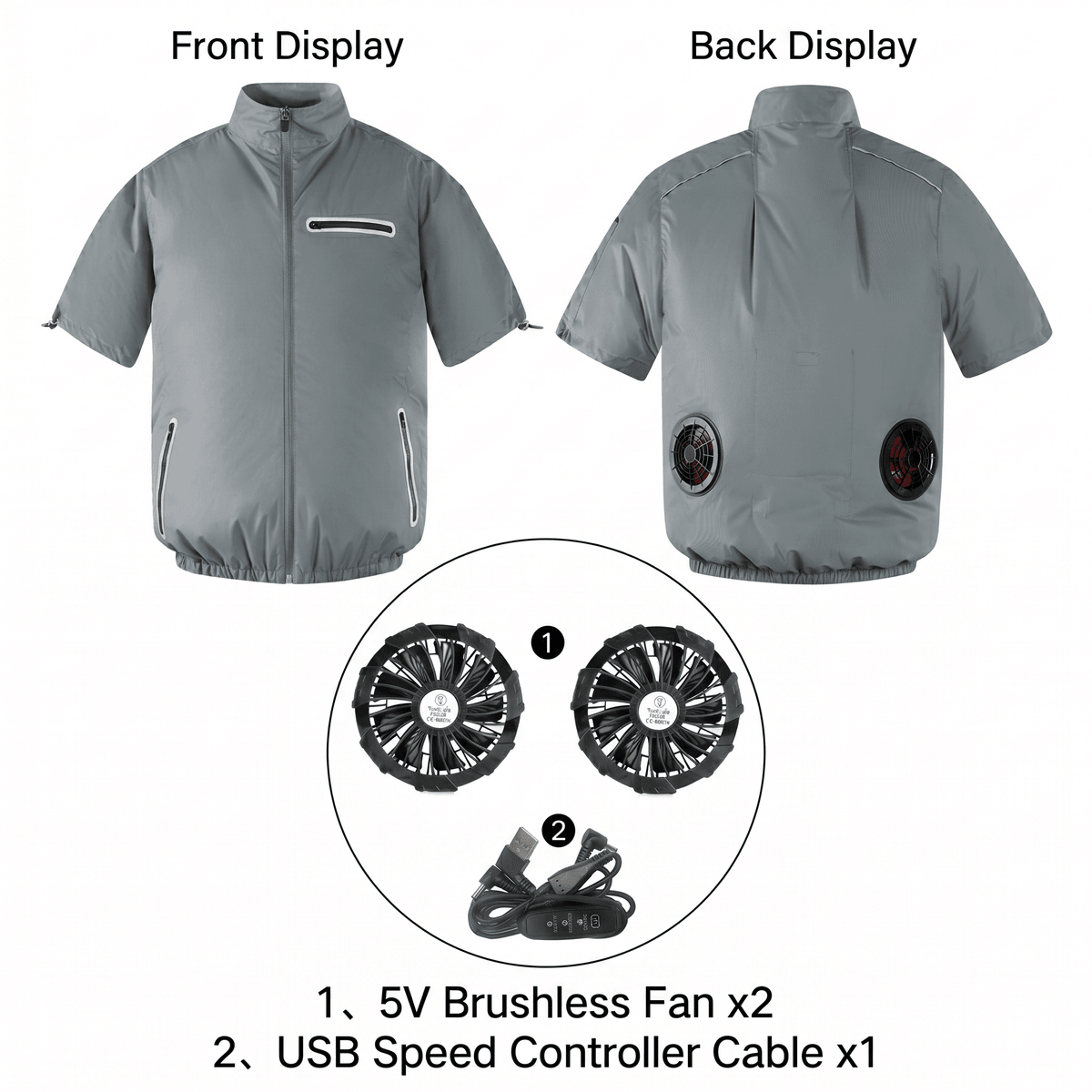 Cooling Workwear Fan Jacket – 5V/12V Outdoor Cooling Vest | Traverseon