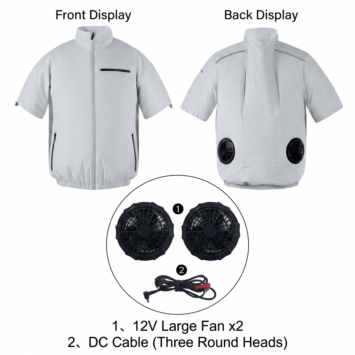 Cooling Workwear Fan Jacket – 5V/12V Outdoor Cooling Vest | Traverseon