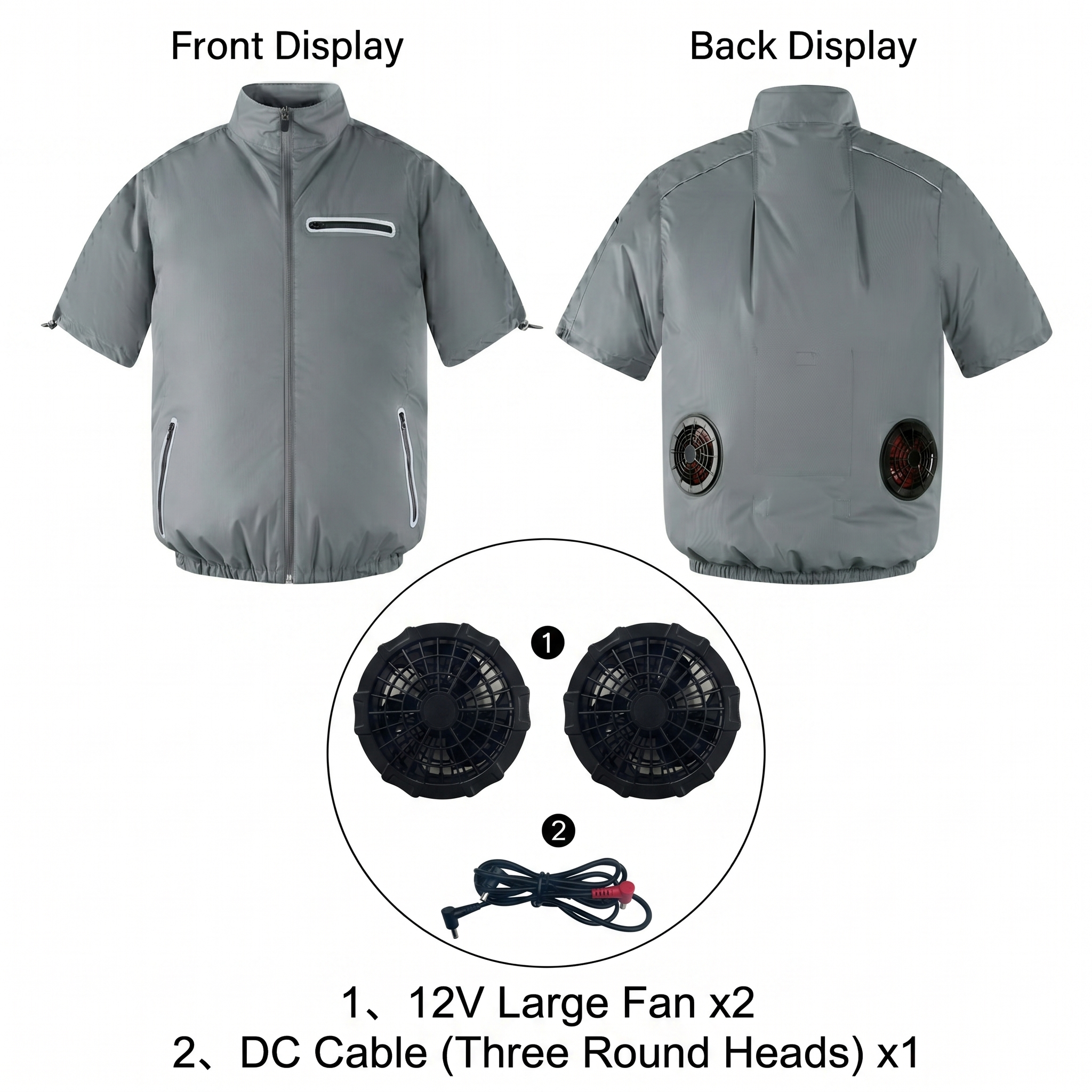 Cooling Workwear Fan Jacket – 5V/12V Outdoor Cooling Vest | Traverseon