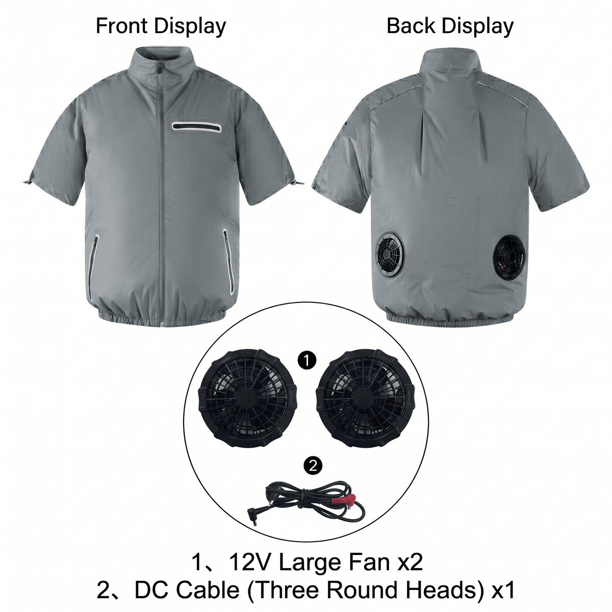 Cooling Workwear Fan Jacket – 5V/12V Outdoor Cooling Vest | Traverseon
