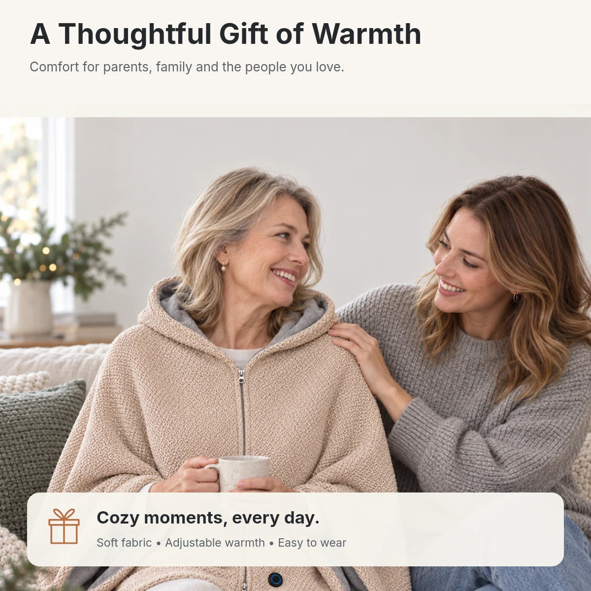 Cordless Graphene Heated Shawl – Hands-Free Wearable Warmth for Office & Home | Traverseon