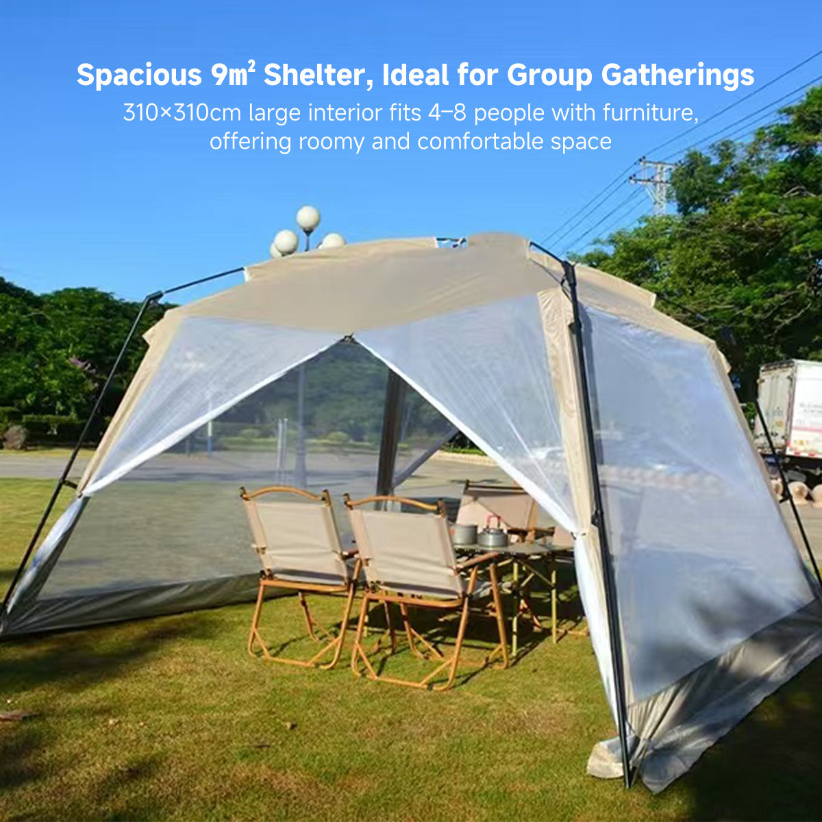 Screen House Tent – 4-8 Person Outdoor Gazebo with Mosquito Netting | Traverseon
