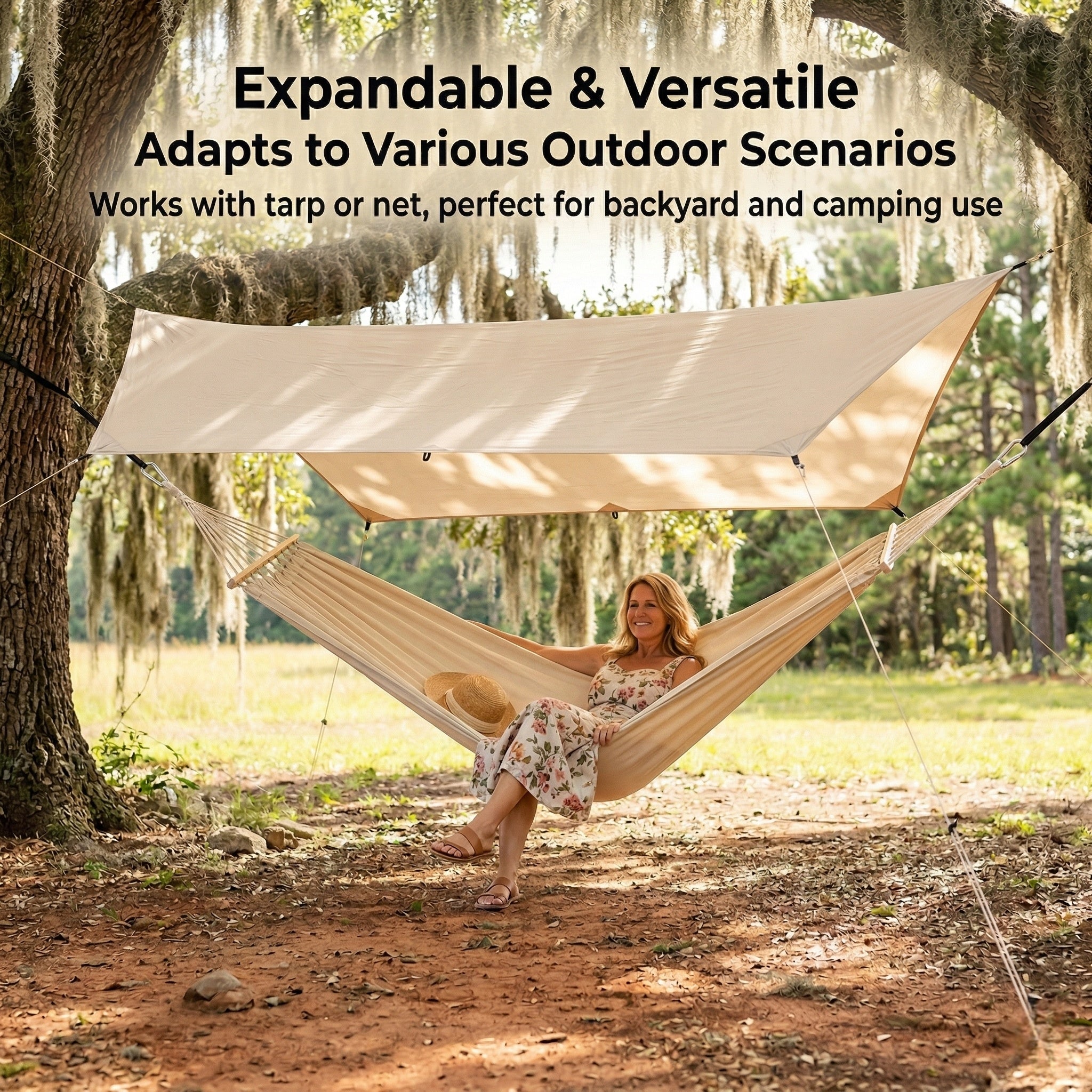 Traverseon Classic Canvas Anti-Rollover Hammock