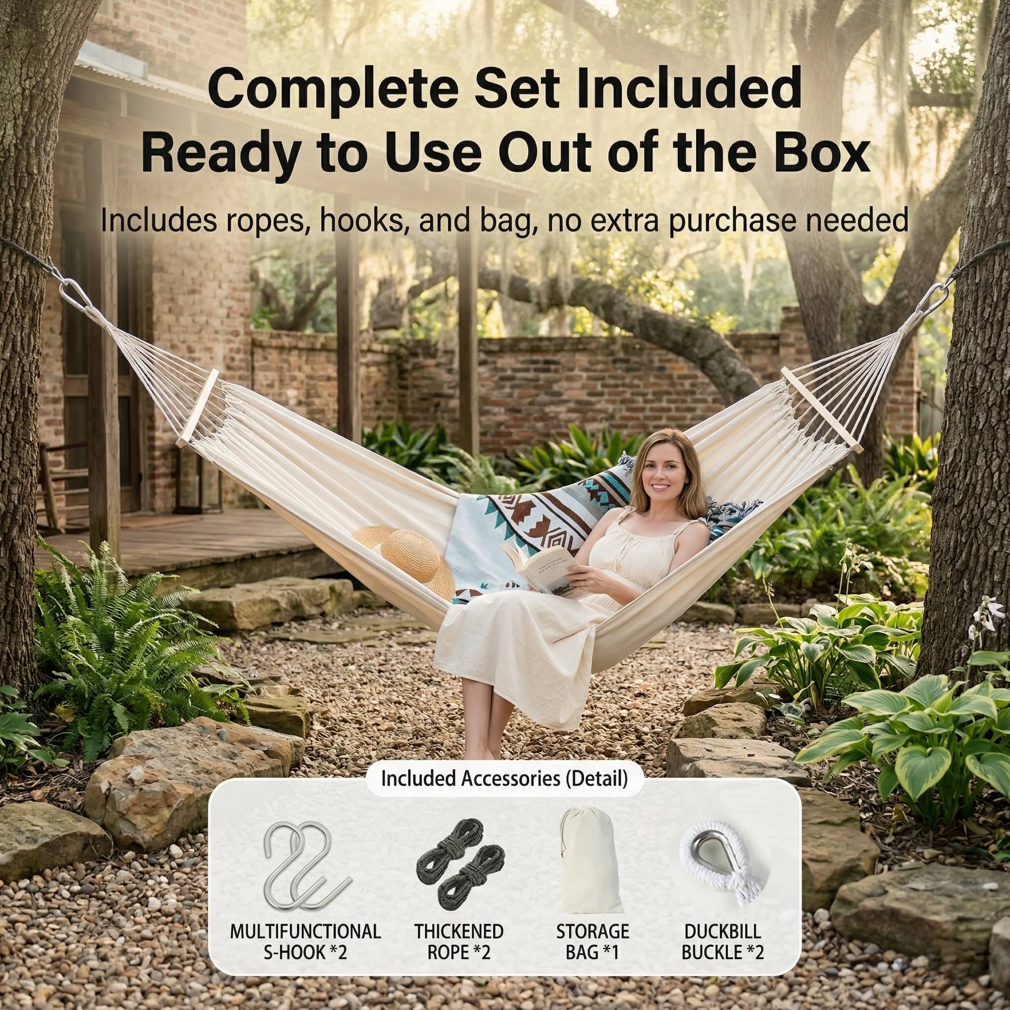 Traverseon Classic Canvas Anti-Rollover Hammock