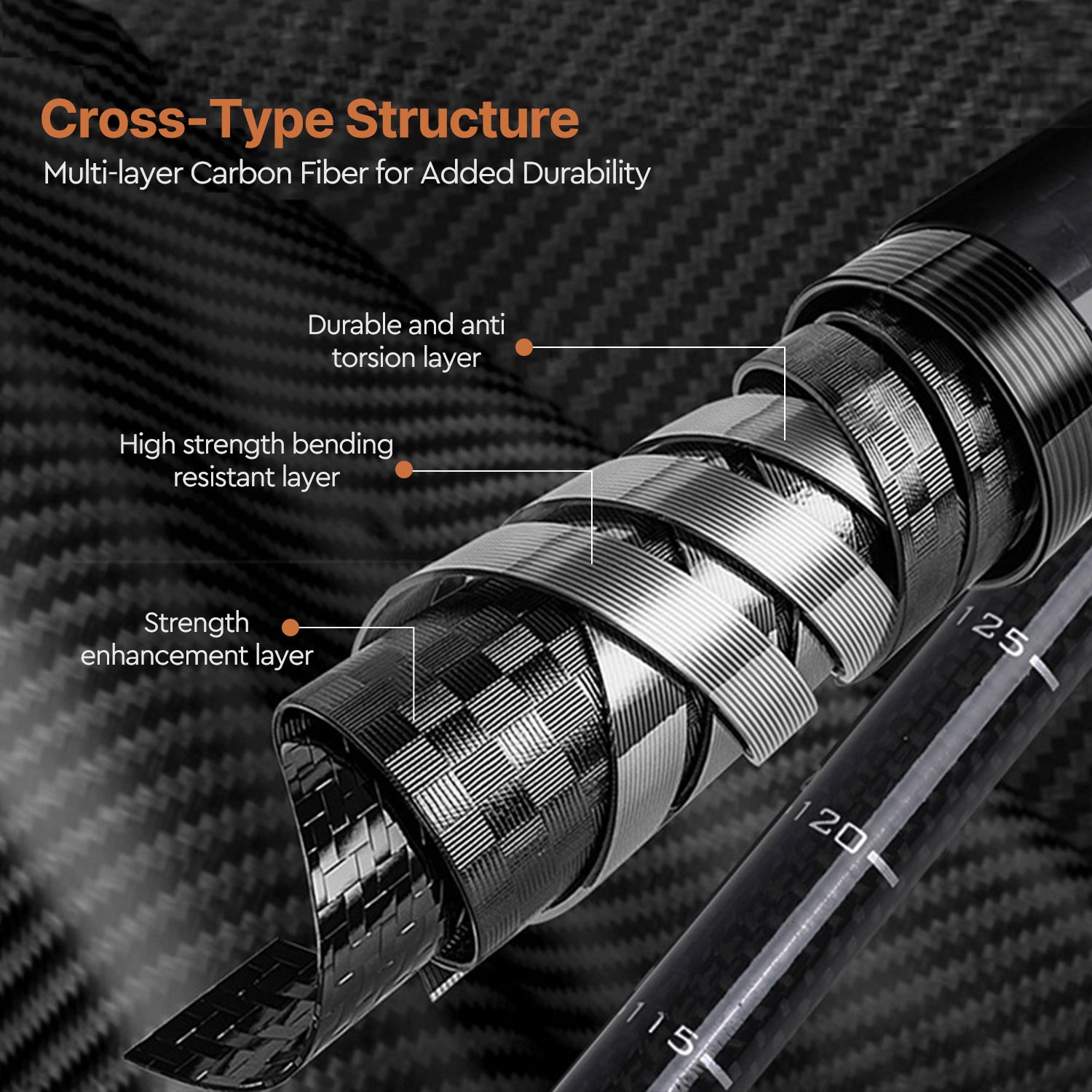 Light Yet Strong 3K Carbon Fiber Trekking Pole