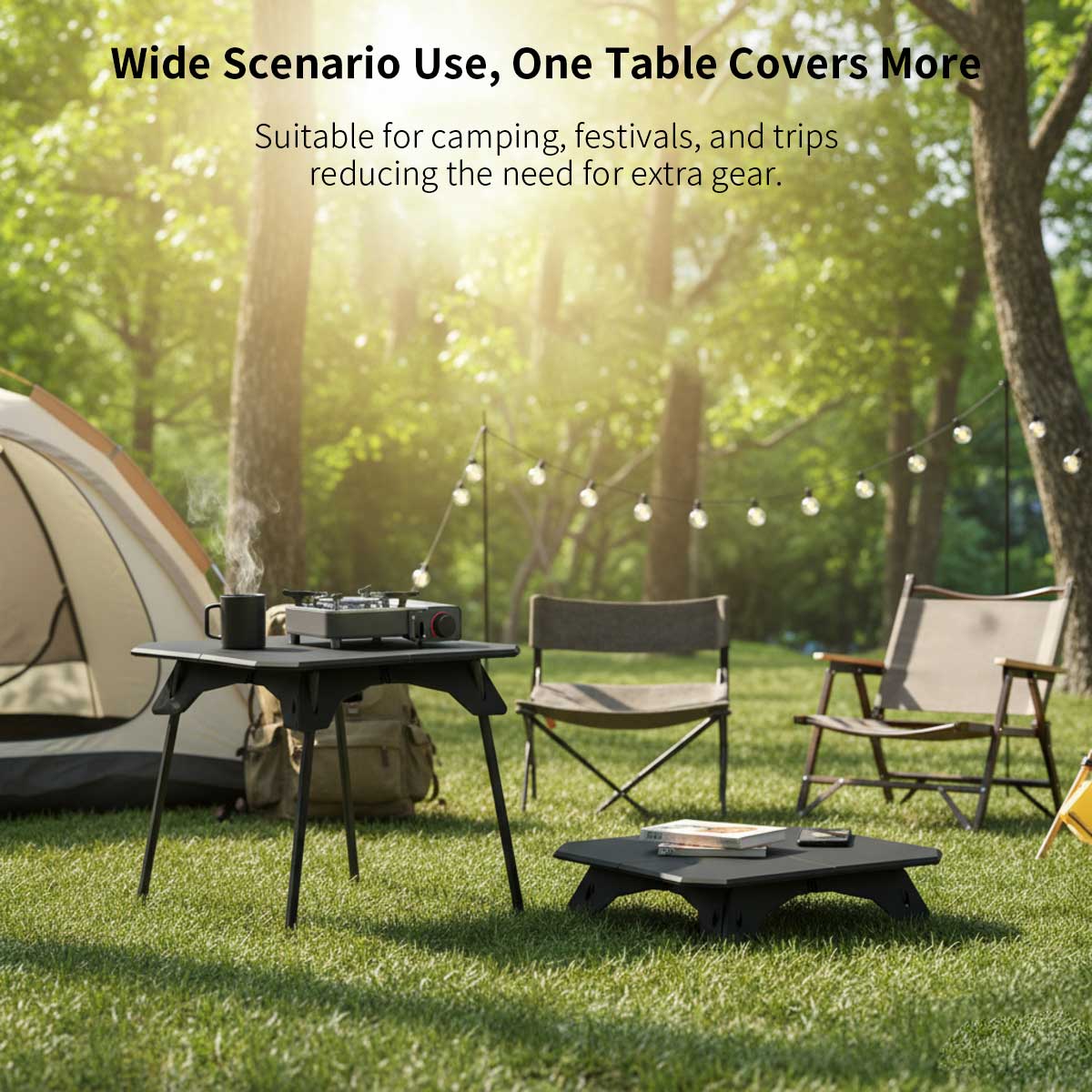 ABS & Aluminum Table – Camping Folding Dual-Height 1.6KG Portable Picnic Outdoor | Traverseon