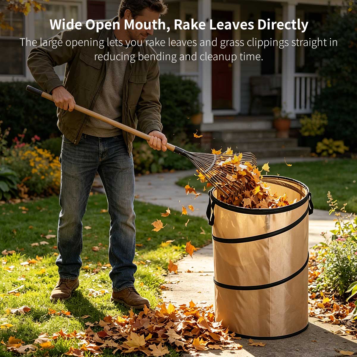 Collapsible Garden Waste Bag – Reusable Yard Leaf Cleanup Bin | Traverseon