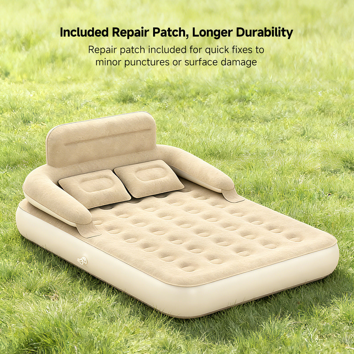 Air Mattress – Inflatable Bed Twin/Double Backrest Camping Outdoor | Traverseon