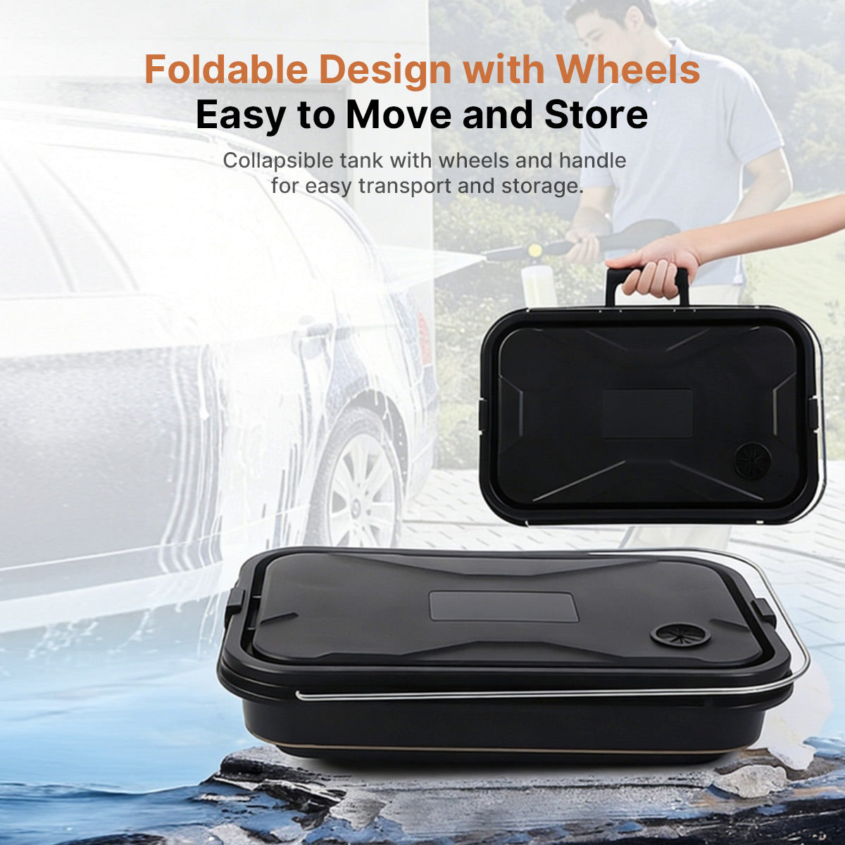 Portable Cordless Pressure Washer, 23L Tank, 6 Modes, All-Scene Cleaning | Traverseon