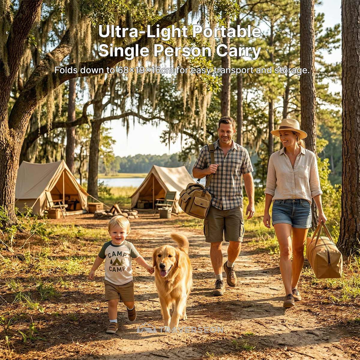 6-10 Person Portable Camping Screen Tent - UV & Bug Proof Canopy Shelter | Traverseon