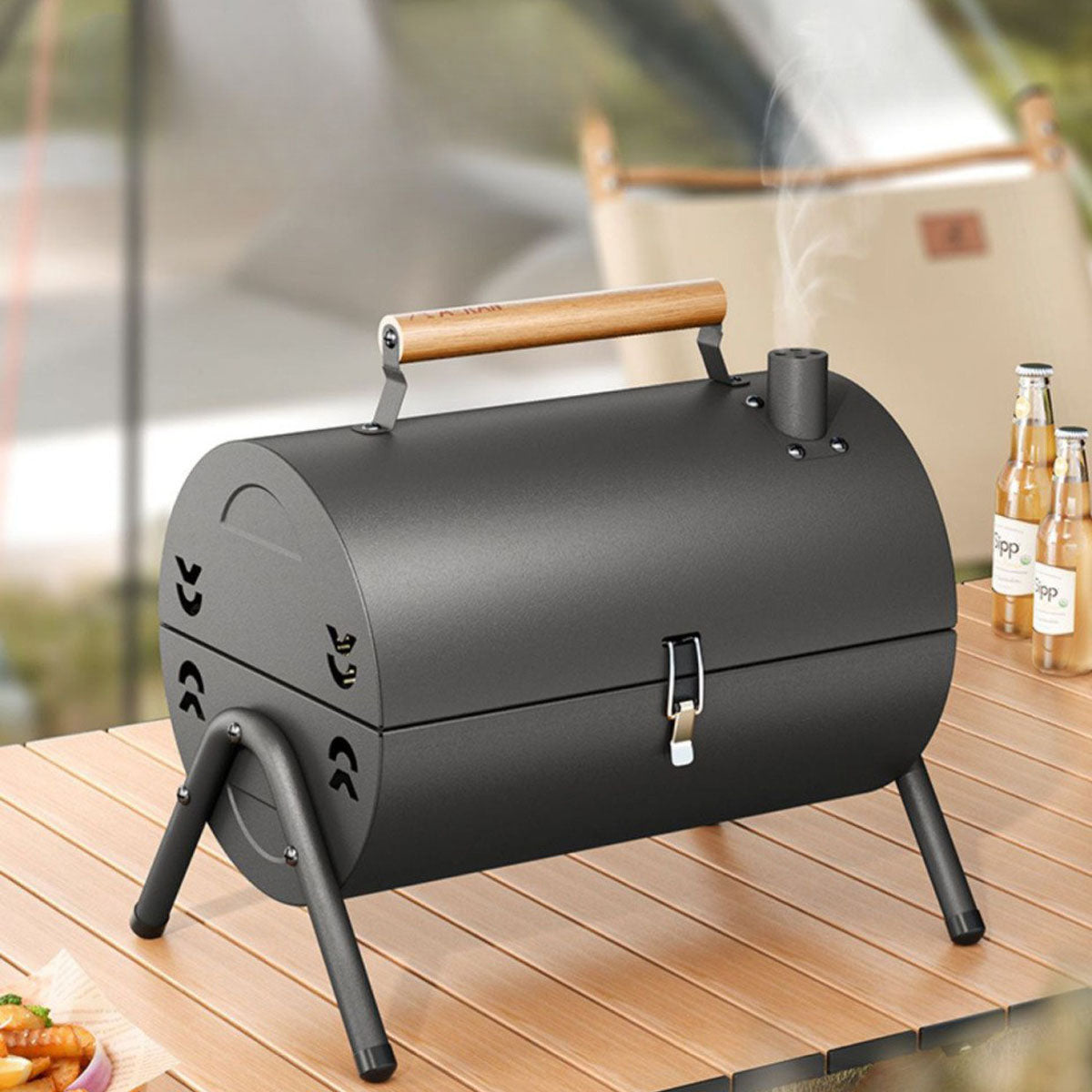 Portable Folding Charcoal Grill – 3-5 People Dual-Zone Roasting for Camping & Picnics