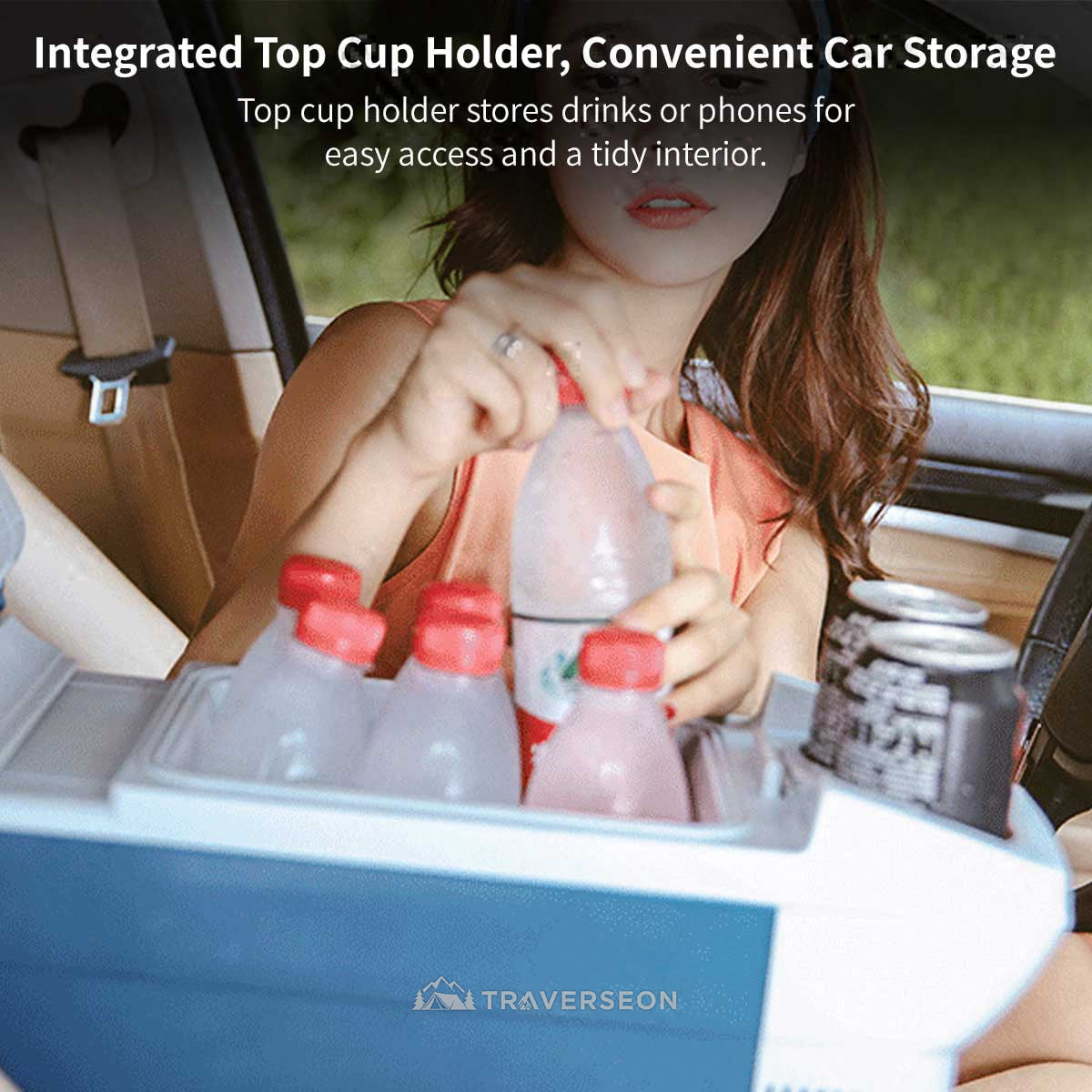 12V Portable Car Cooler & Warmer – 8L Quiet 33dB for Car Camping | Traverseon
