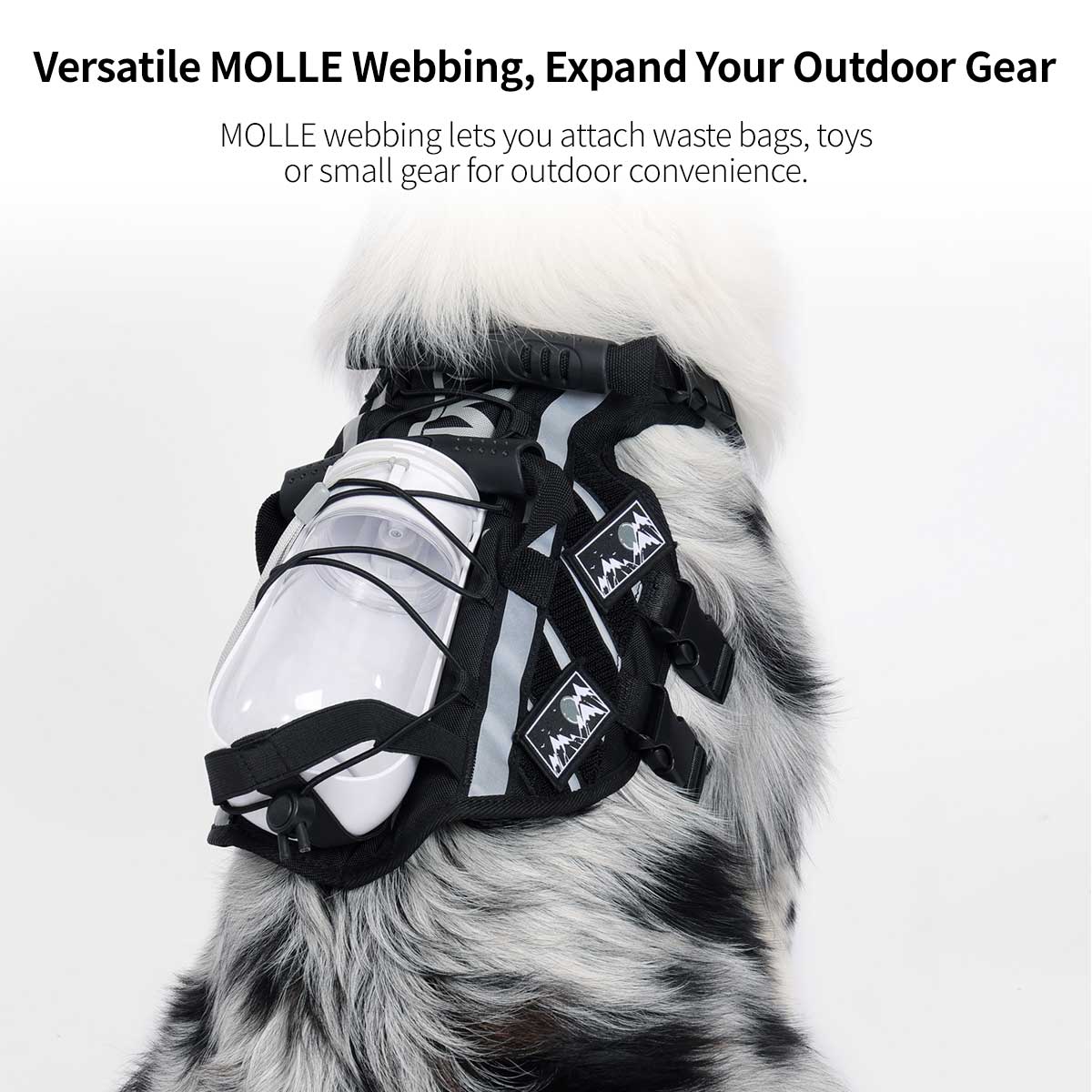 Outdoor Dog Harness – 900D Nylon Detachable Elastic Leash Reflective Dual Handles M/L/XL Hiking Walking | Traverseon