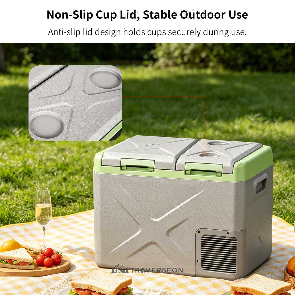 12V Portable Car Fridge 12/24V DC AC – Dual Zone -20°C Freezer Camping RV | Traverseon