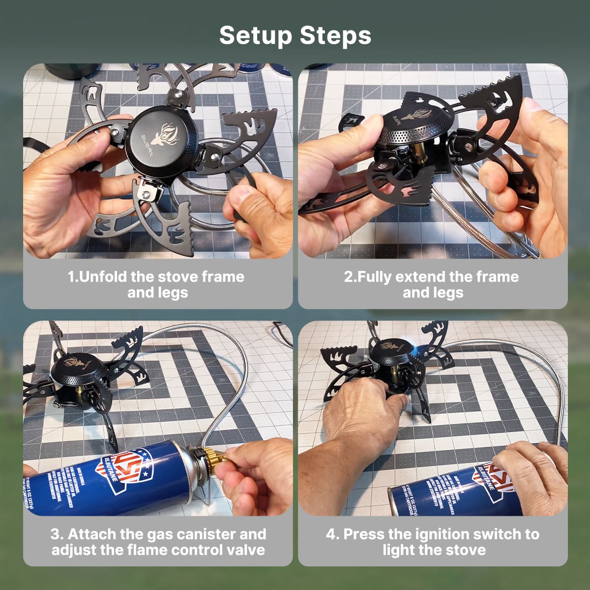 Traverseon Gas Camping Stove – 3800W Portable Windproof Outdoor Burner