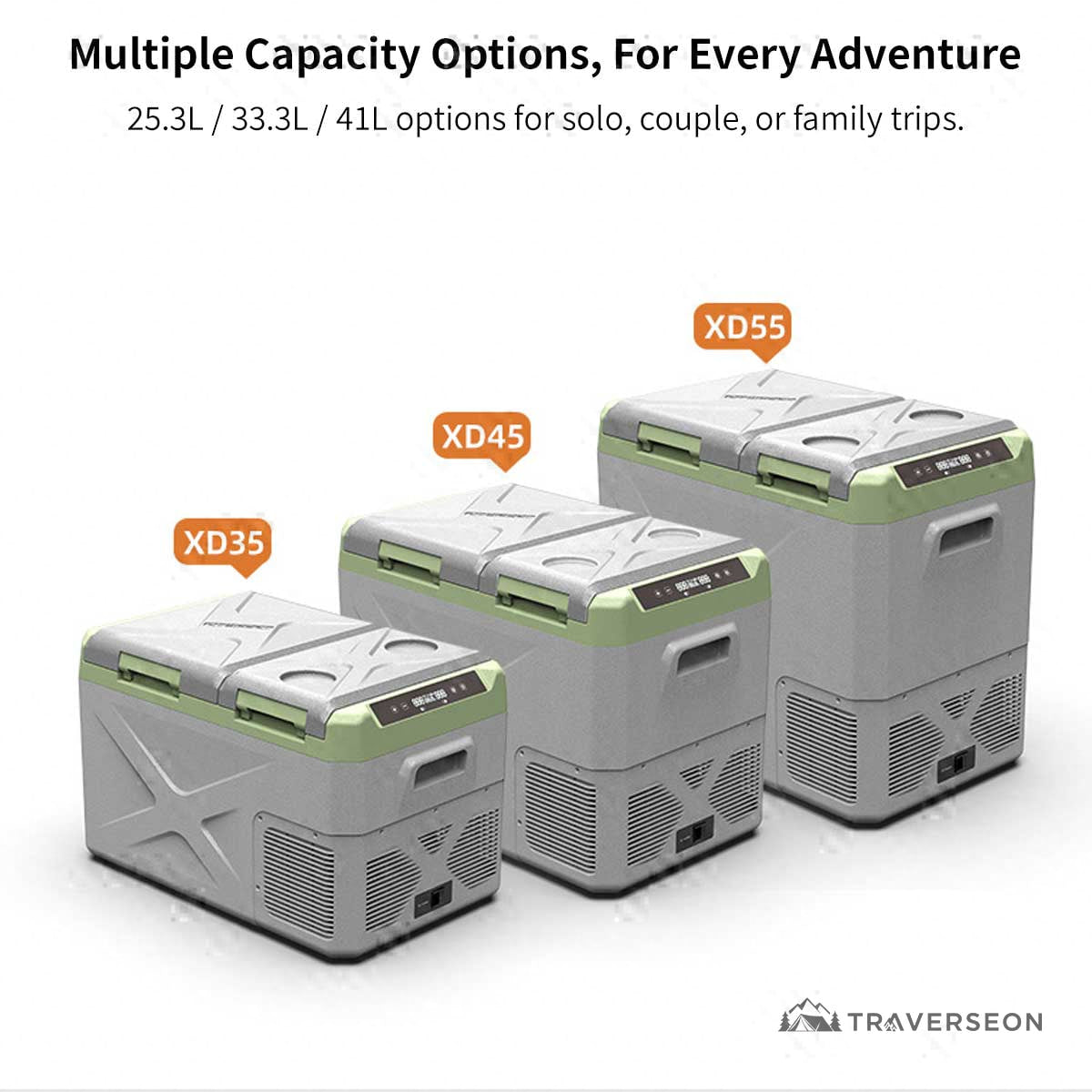 12V Portable Car Fridge 12/24V DC AC – Dual Zone -20°C Freezer Camping RV | Traverseon