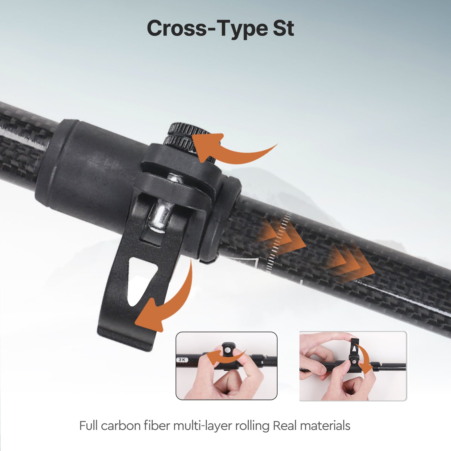 Light Yet Strong 3K Carbon Fiber Trekking Pole