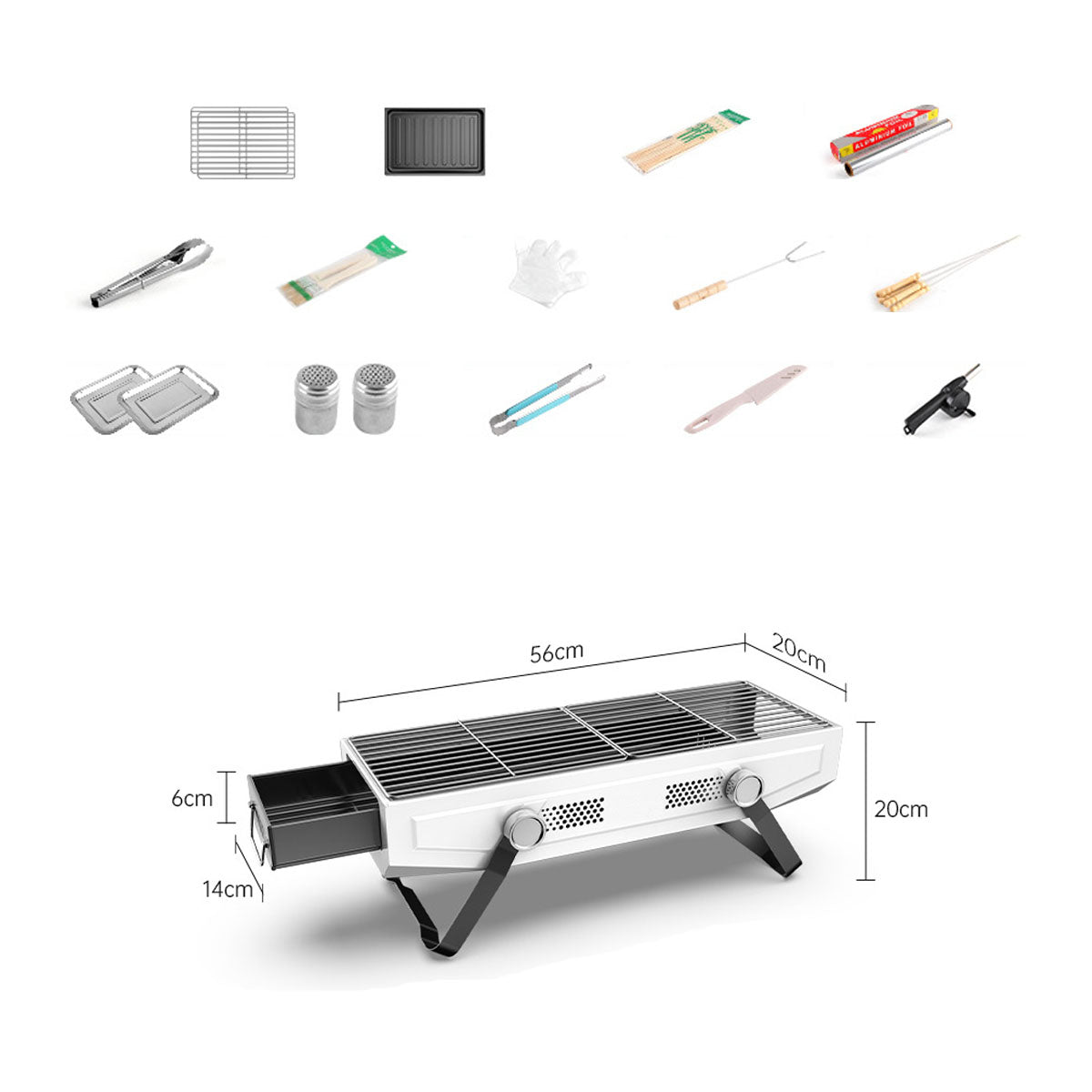 Portable Stainless Steel Grill – Foldable 3-7 People BBQ | Traverseon