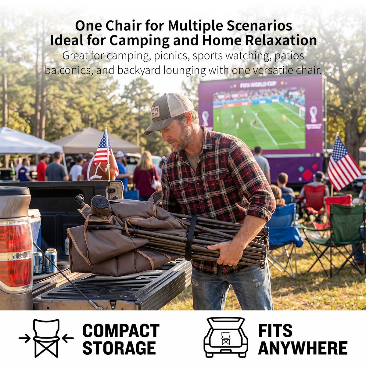 Double Camping Chair – 440lbs Heavy Duty with Cup Holder for Outdoor Camping| Traverseon