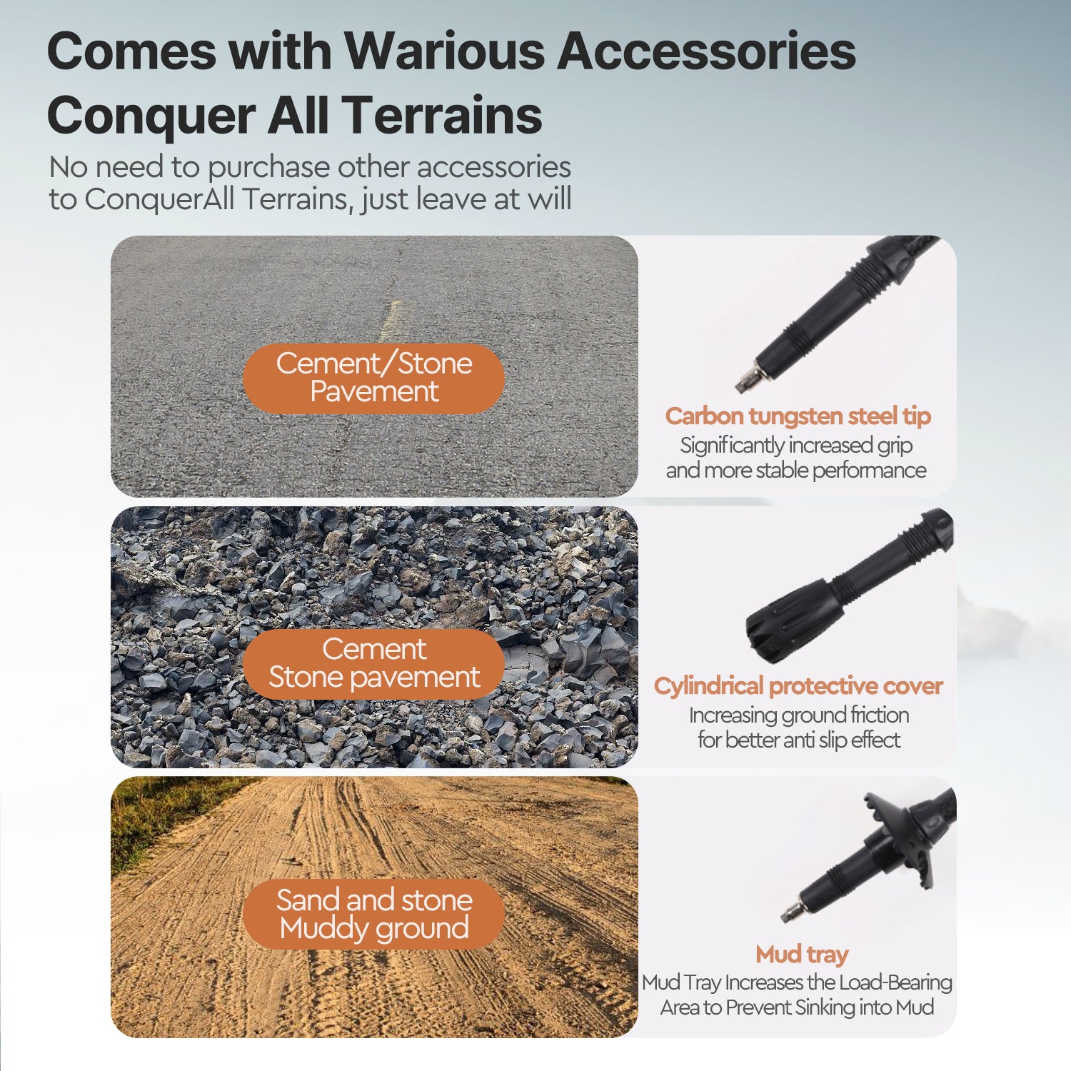 Light Yet Strong 3K Carbon Fiber Trekking Pole