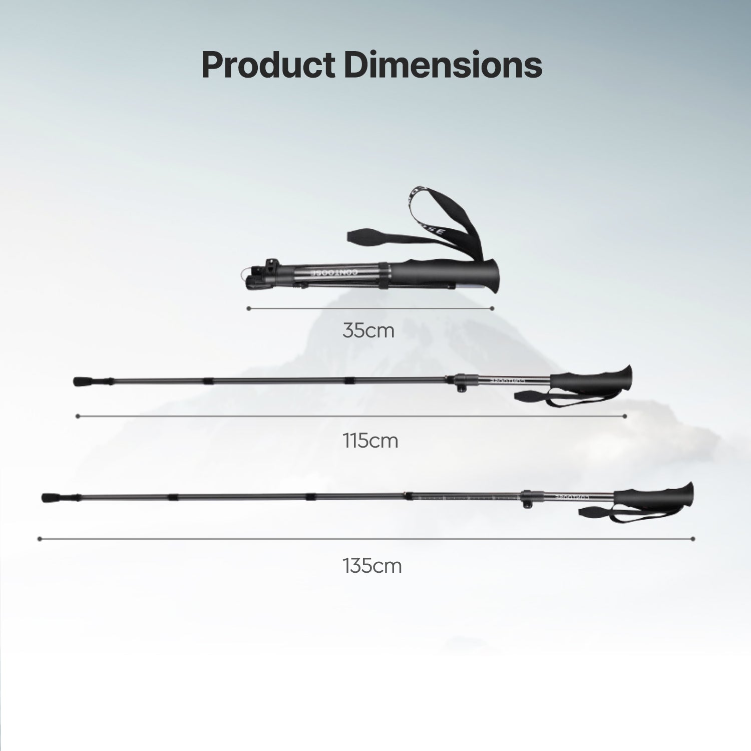 Light Yet Strong 3K Carbon Fiber Trekking Pole