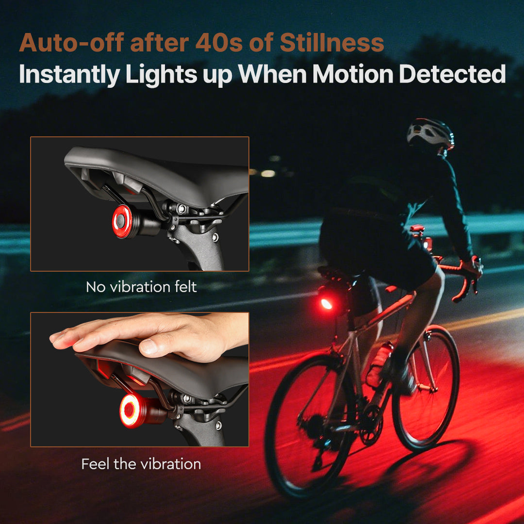 Ultra-long Battery Life and Smart Motion Sensor – 15-Hour Safe Riding Taillight