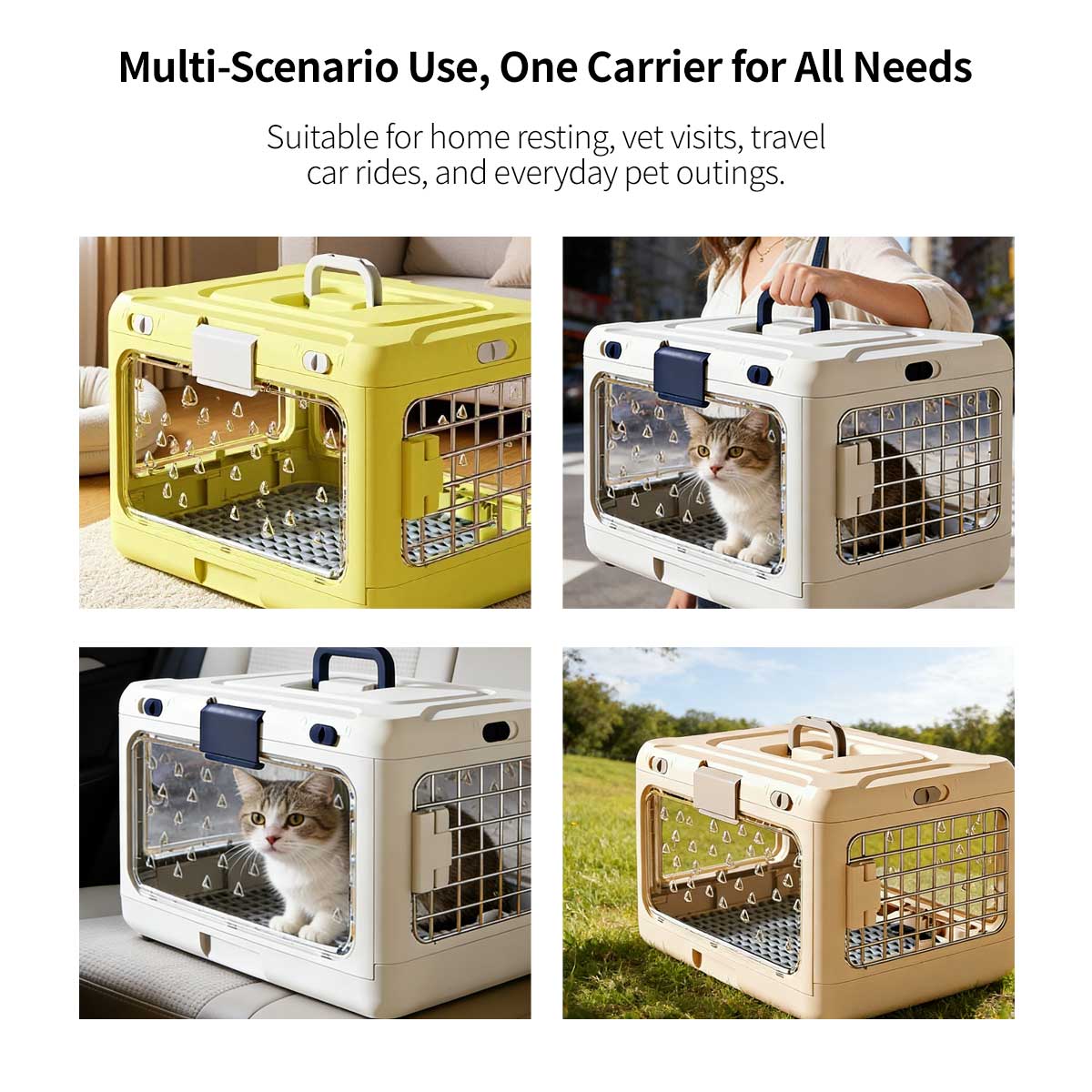 Top-Opening Foldable Pet Carrier – Hard-Sided Ventilated for Air Travel | Traverseon