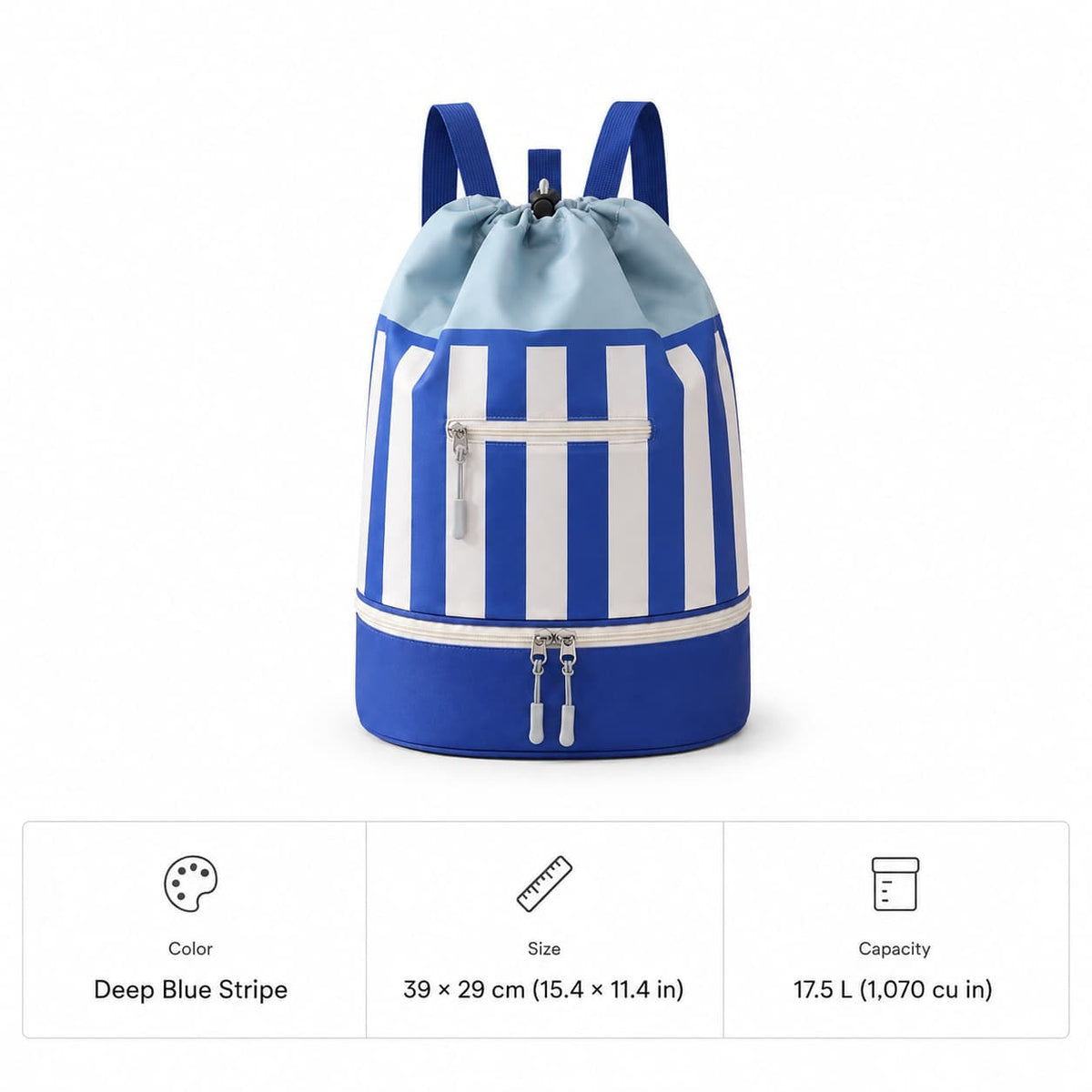 17.5L Wet Dry Drawstring Swim Bag – Bottom Compartment Pool Bag | Traverseon