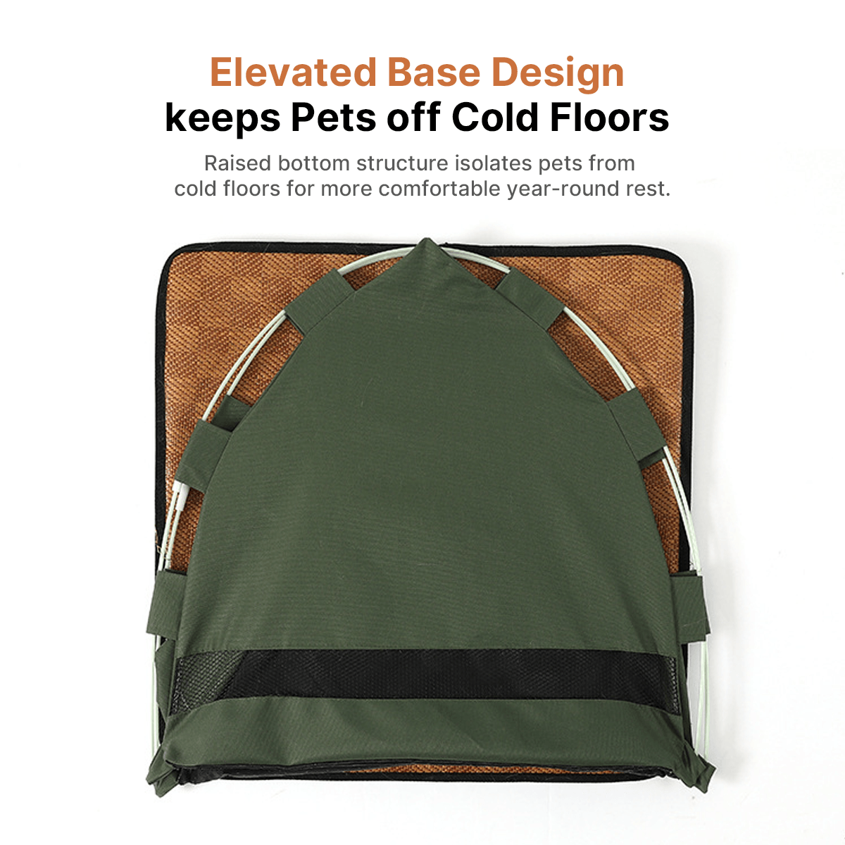 Cooling Pet Tent – 4 Sizes Washable Cat Bed w/ Mesh Cooling Mat Indoor Outdoor | Traverseon